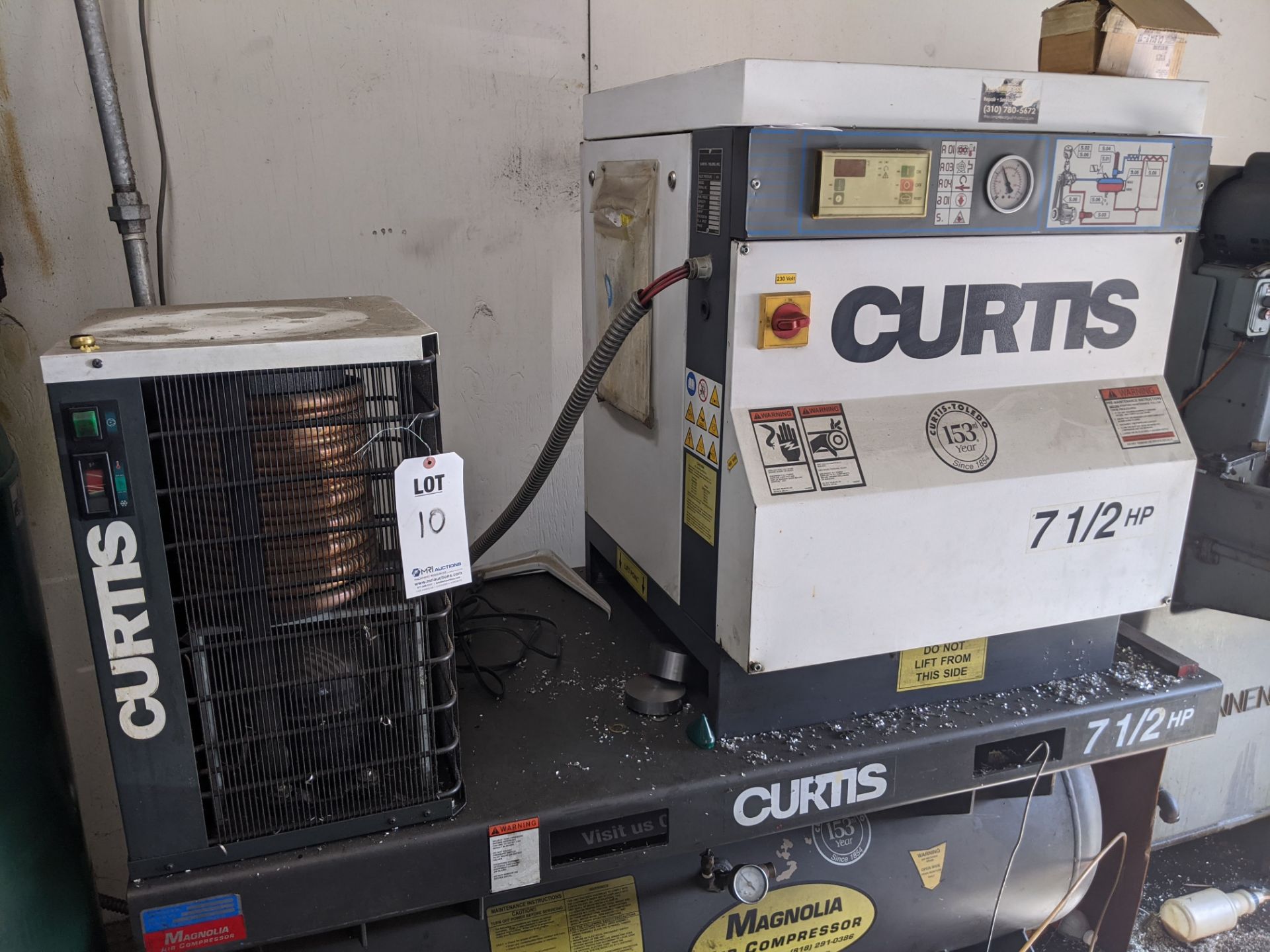 CURTIS KS7 AIR COMPRESSOR 7.5 hp - Image 4 of 5