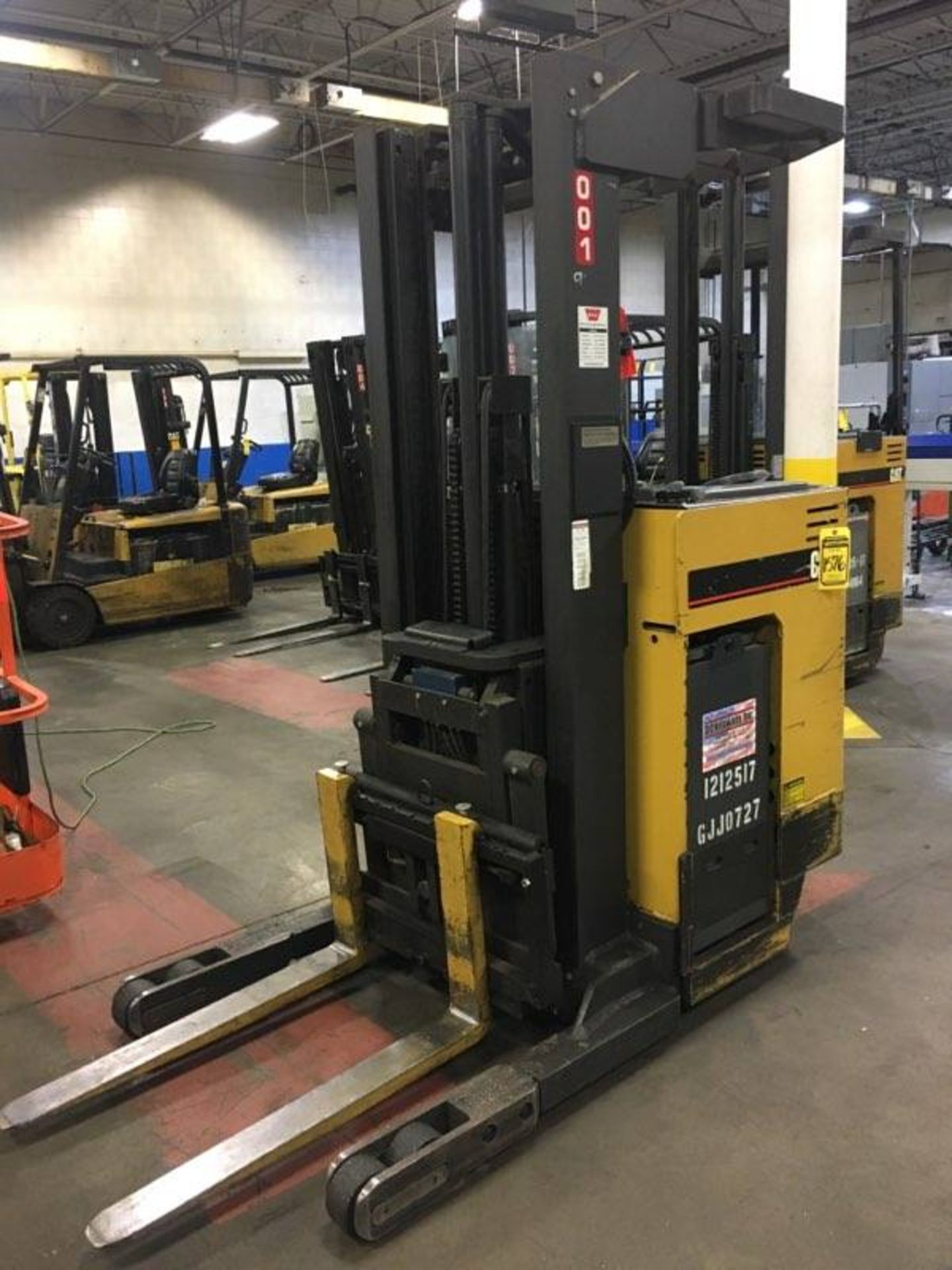 CATERPILLAR 3,000-LB. CAPACITY ELECTRIC REACH TRUCK, 24V., 192'' MAX LOAD HEIGHT, MODEL NRR30, S/N