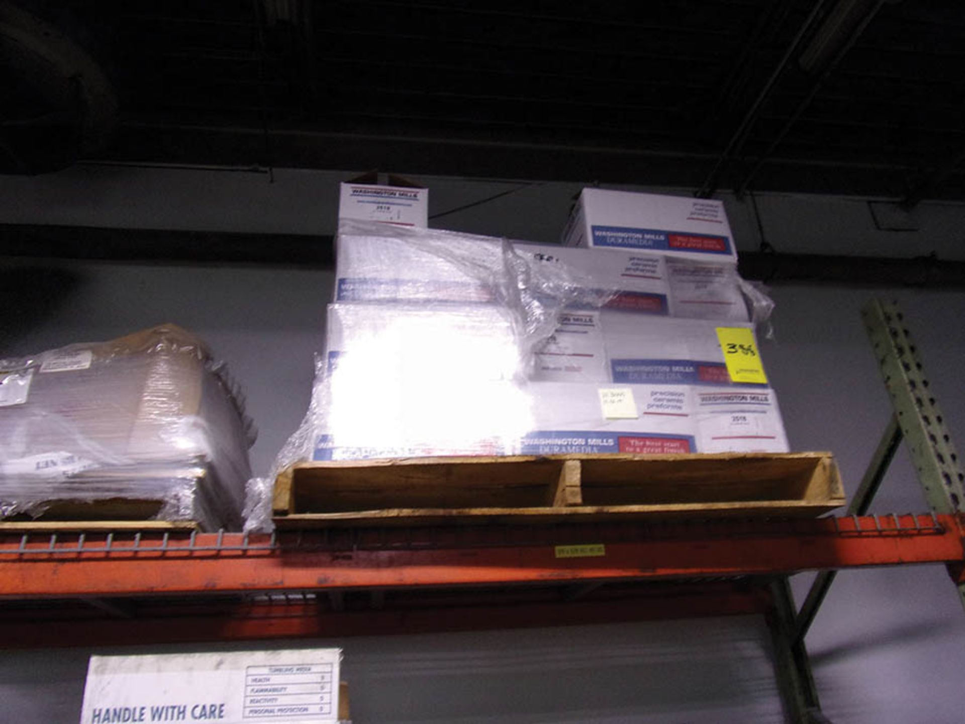 PALLET OF METALTEC STEEL ABRASIVE & PALLET OF WASHINGTON MILLS 2518