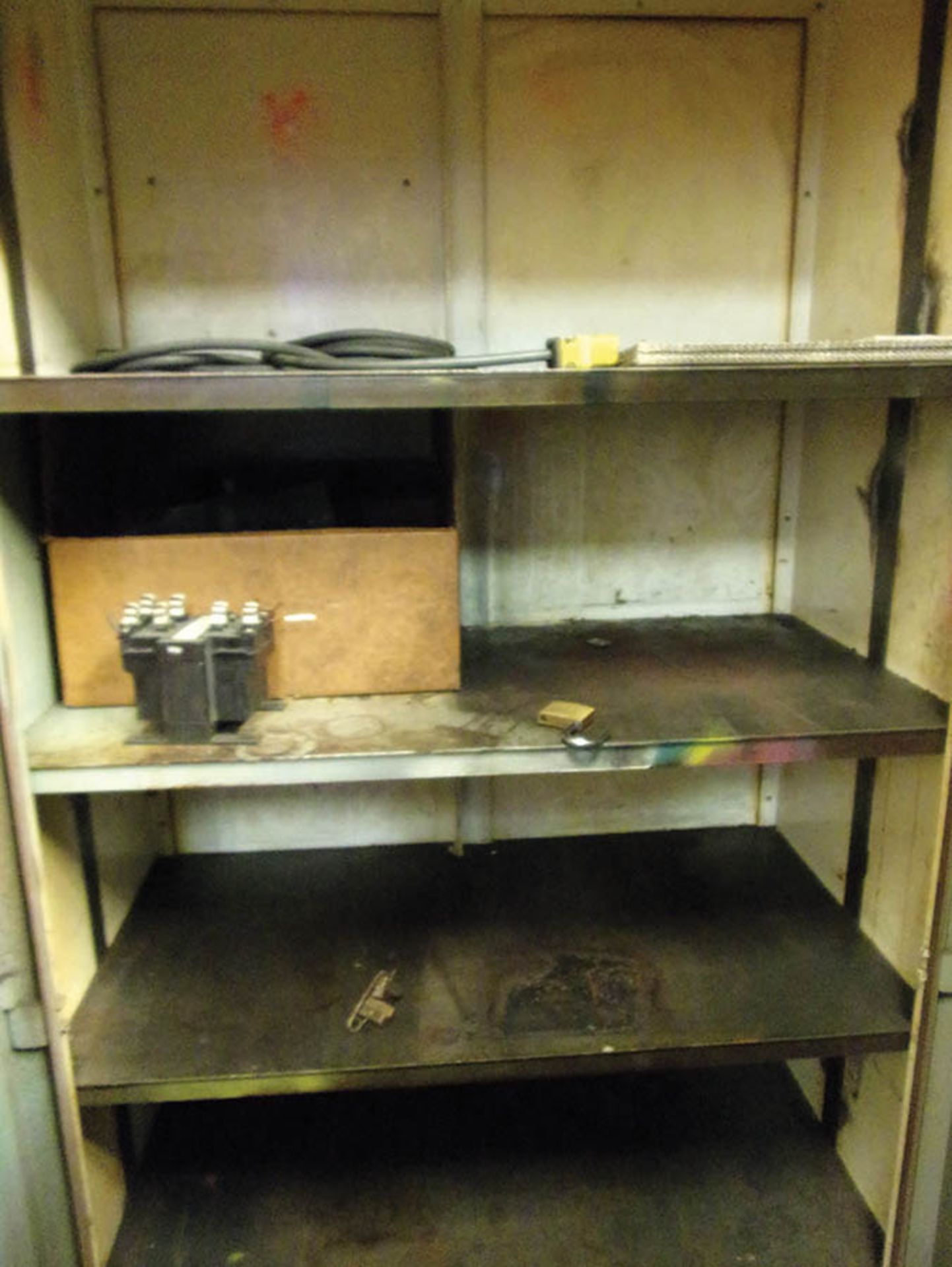 2-DOOR CABINET & BOLT BIN WITH CONTENTS; HEATERS AND CONTACTS - Image 2 of 5