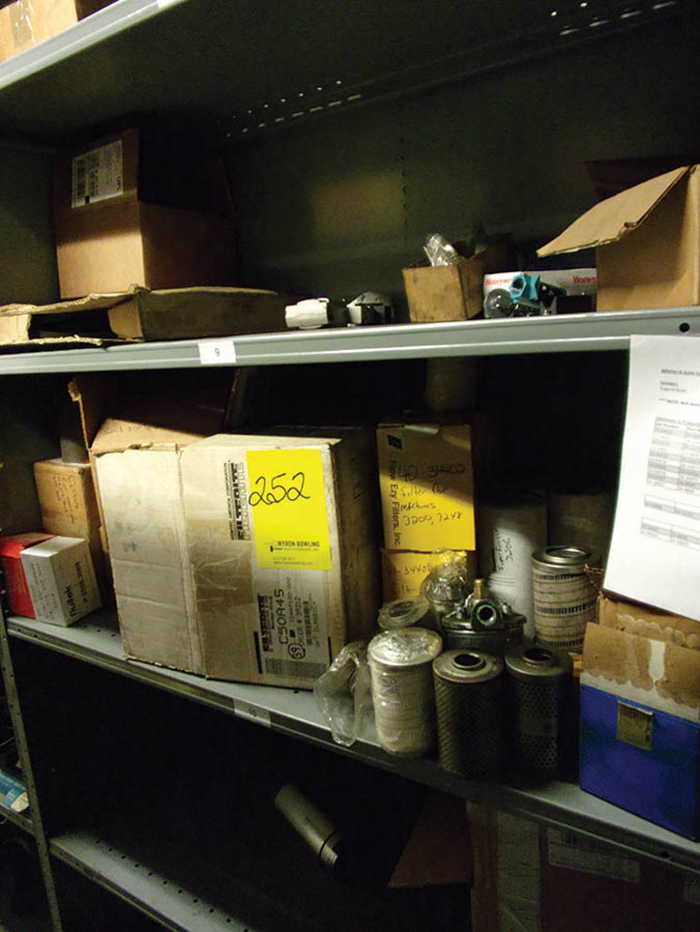 CONTENTS OF SHELVING; FILTERS, GEARS, AND OIL UNITS - Image 2 of 3