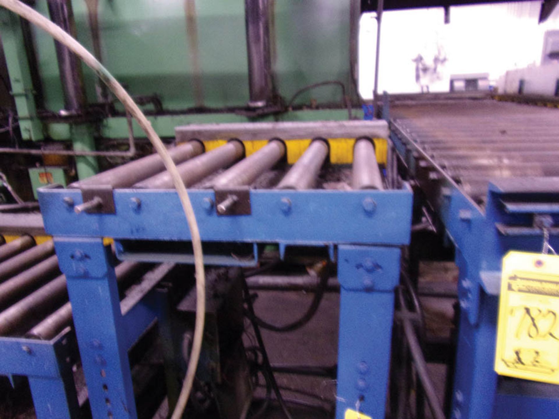 (3 PIECE) POWERED ROLLER CONVEYOR; (2) 27'' X 30'' & (1) 41'' X 13'' ADJUSTABLE LEGS