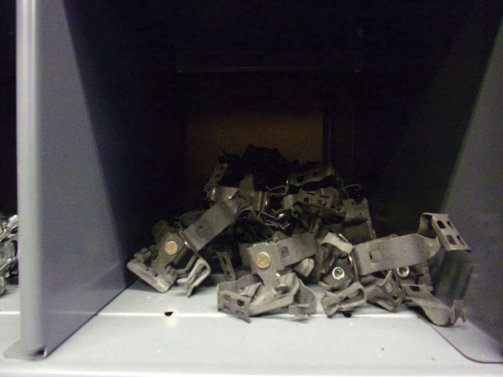 PARTS BIN WITH CONTENTS; HANGERS, COVERS, AND FITTINGS - Image 4 of 4