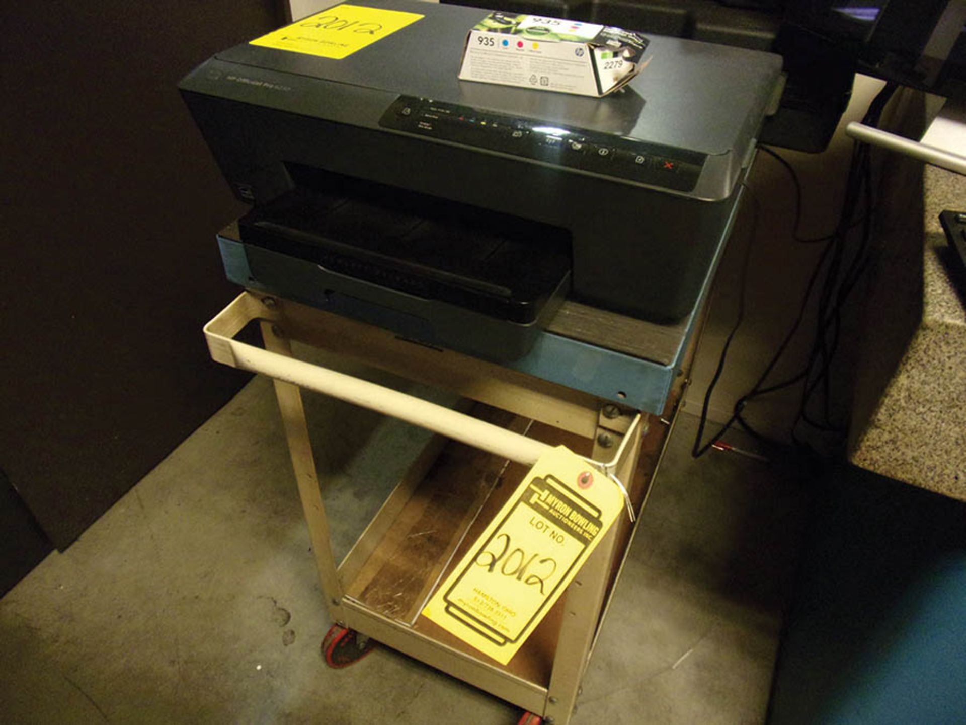 DESK, CHAIR, CART W/ PC, KEYBOARD & (2) HP COPIERS - OFFICEJET 8210 & 6230 - Image 2 of 2