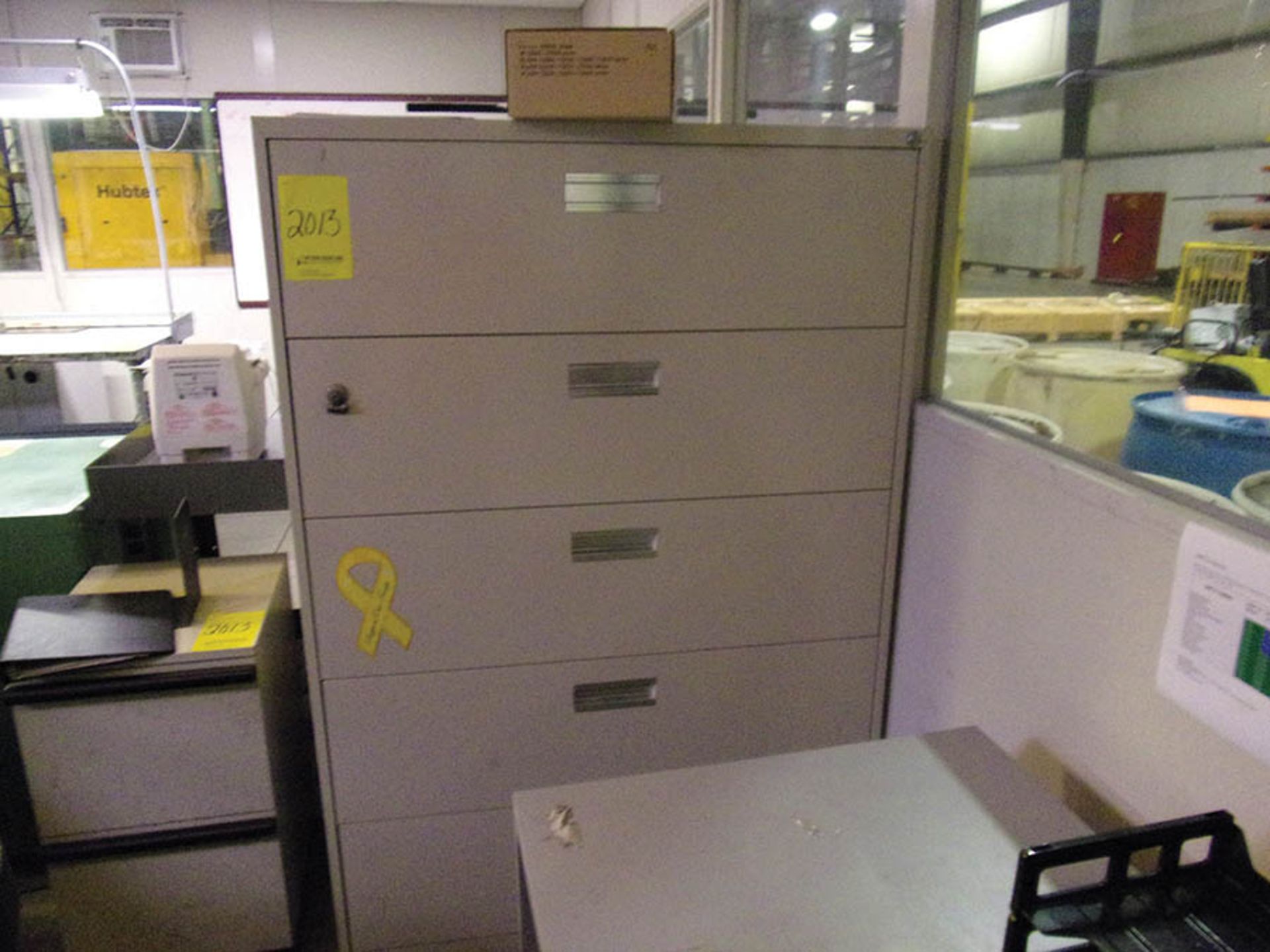 (4) DESKS, CHAIRS, (2) PC'S, (1) PANASONIC COPIER, LATERAL FILE CABINET - Image 2 of 3