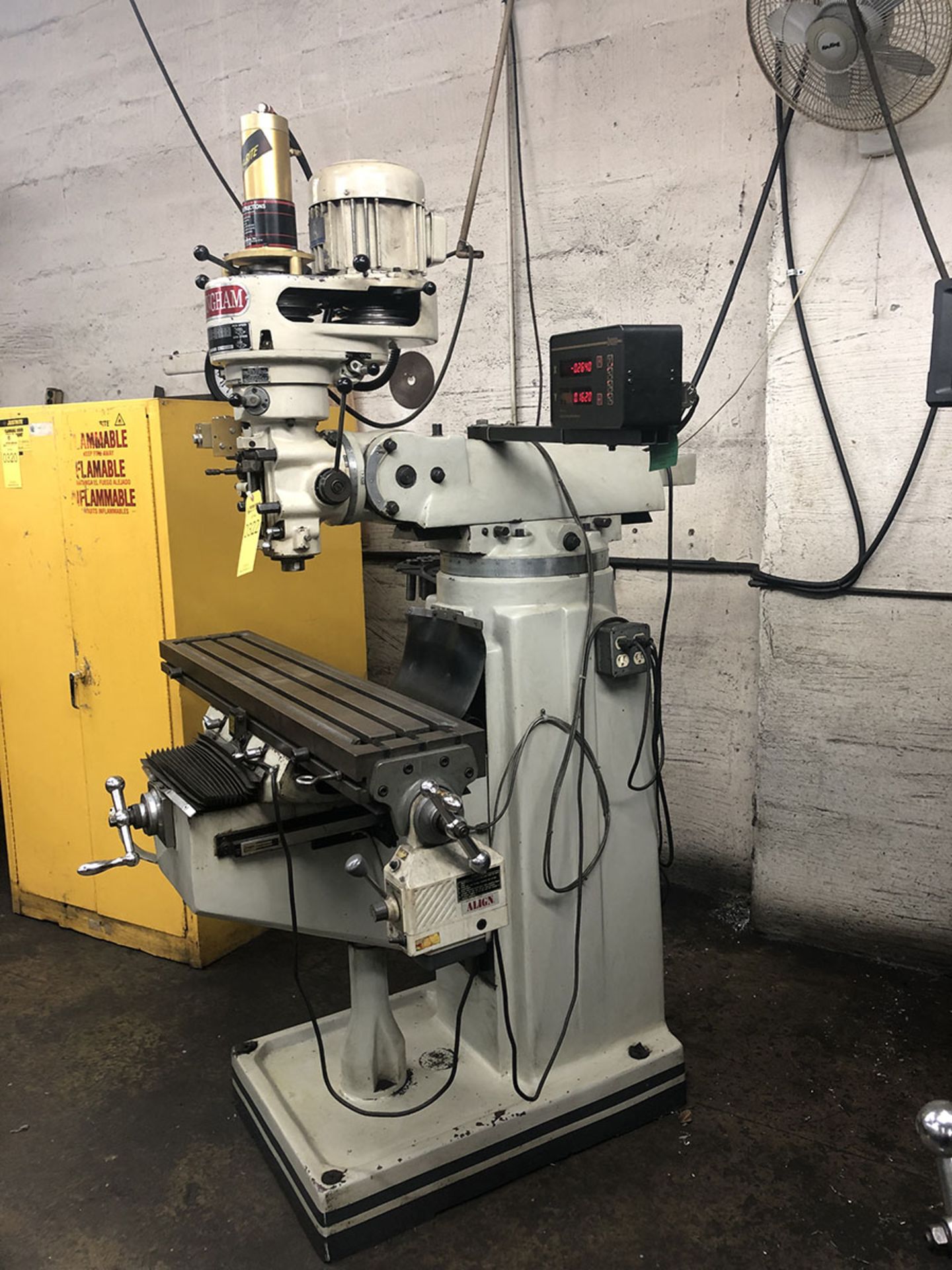 BIRMINGHAM VERTICAL MILLING MACHINE; MODEL BPS-1649, S/N 002235, 49'' X 9'' TABLE, POWER FEED ON - Image 5 of 9