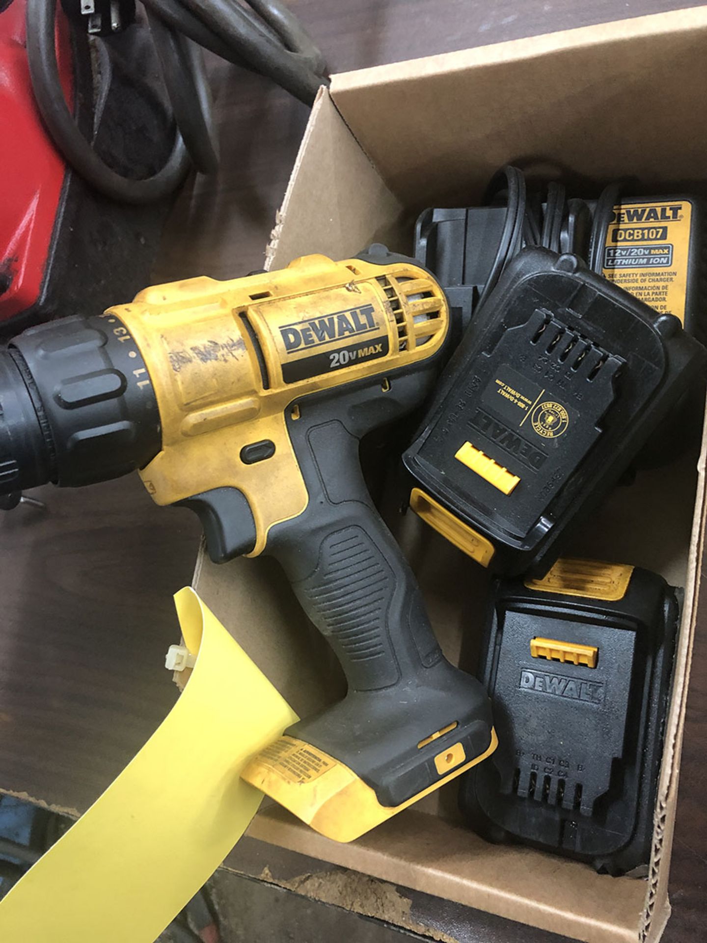 DEWALT CORDLESS DRILL DCD771 WITH CHARGER AND (2) 12V BATTERIES