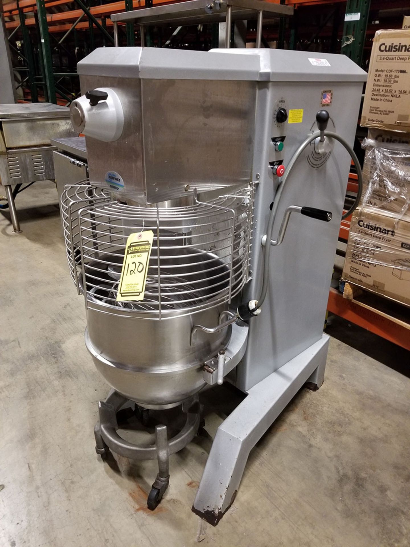 2006 UNIVEX SRM60 STAINLESS STEEL COMMERCIAL MIXER, 19’’ DIA. BOWL, TIMER, 3-PHASE, S/N M015541
