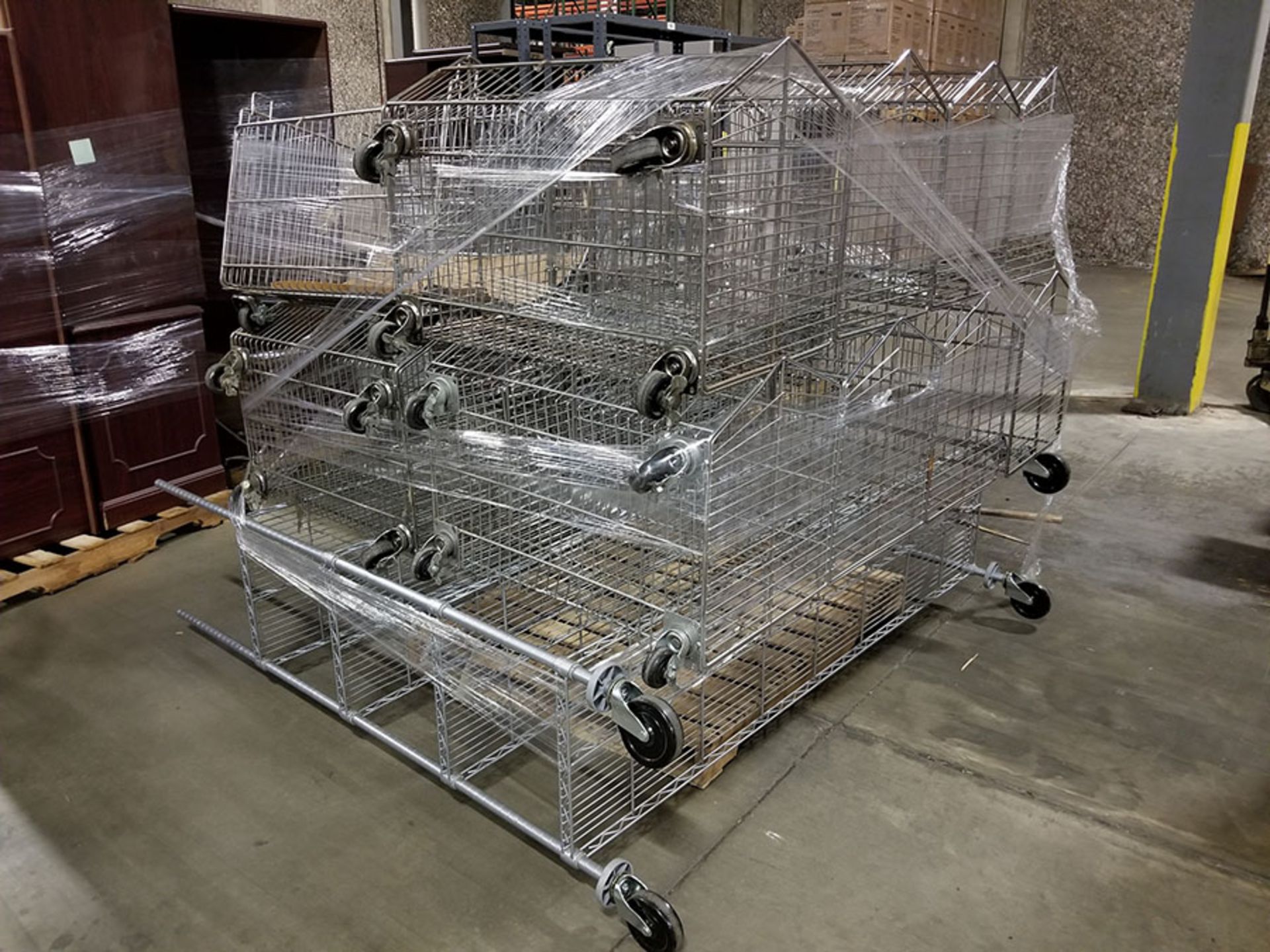 (78) WIRE BASKETS, SOME WITH WHEELS, 29’’ X 21’’ X 18’’ AVERAGE, SOME STACKABLE - Image 2 of 11