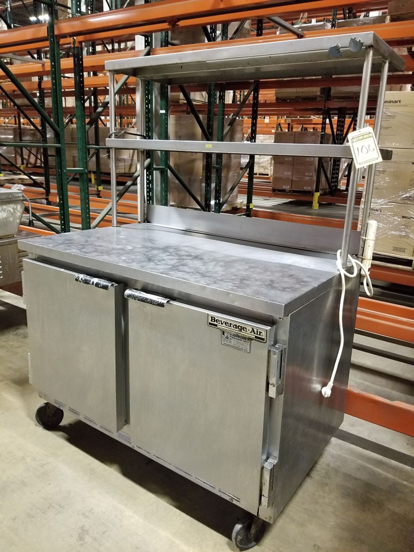 BEVERAGE AIR REFRIGERATED STAINLESS STEEL PREP TABLE, 48’’ X 29’’ X 36’’, 2-DOOR - Image 3 of 6