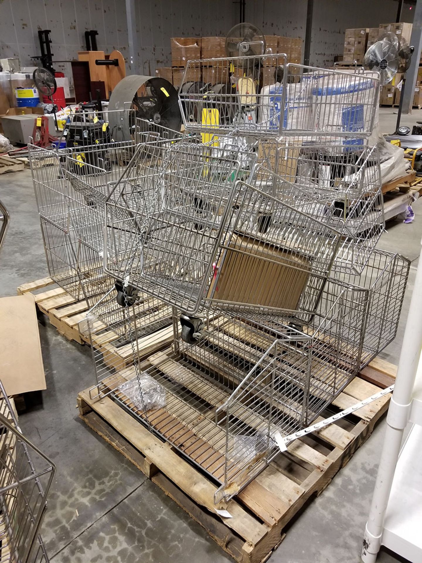 (78) WIRE BASKETS, SOME WITH WHEELS, 29’’ X 21’’ X 18’’ AVERAGE, SOME STACKABLE - Image 10 of 11