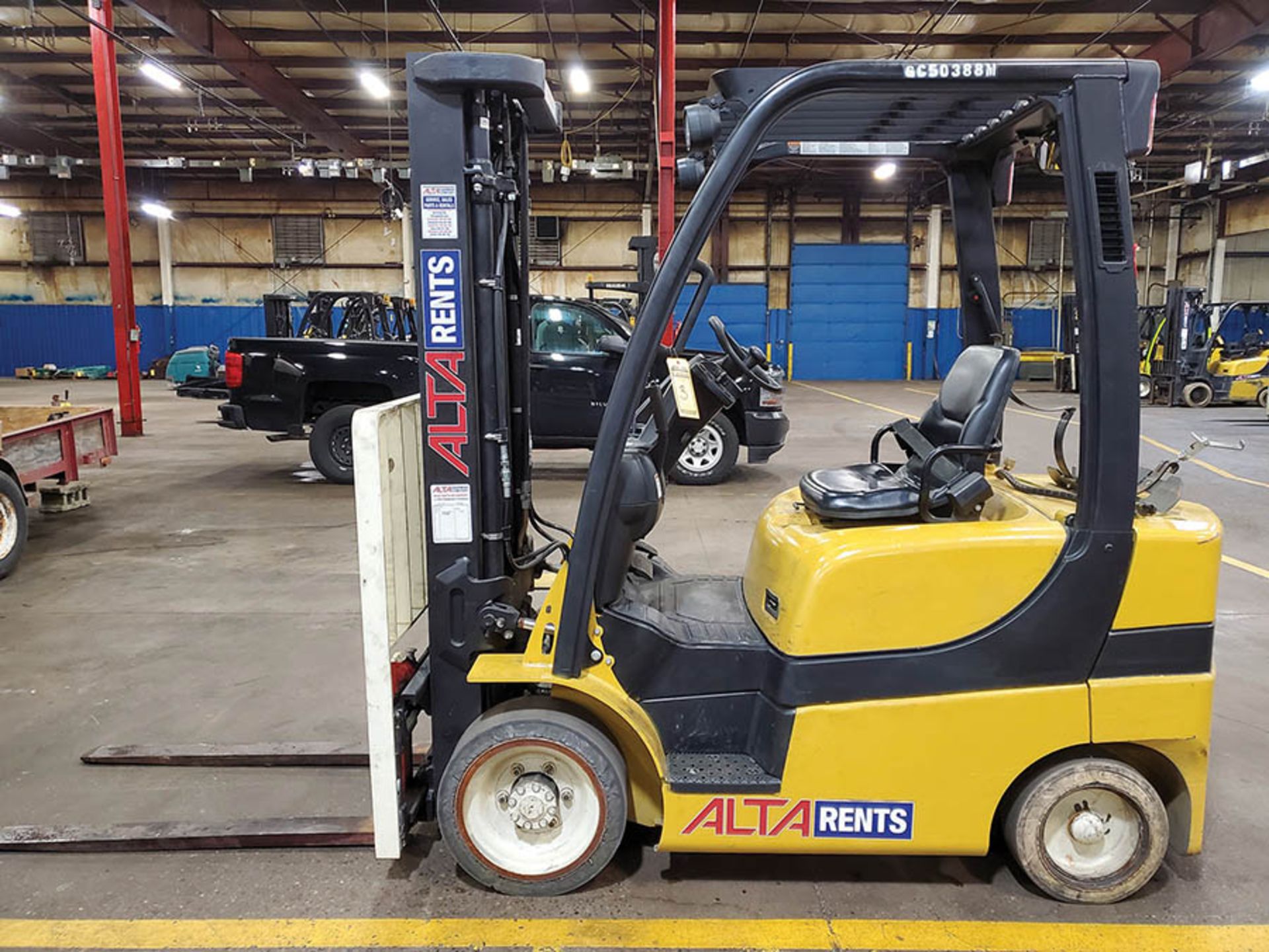 2014 YALE 5,000 LB. FORKLIFT, MODEL GLC050LXNVAE087, S/N A967V02388M, SIDESHIFT, LP, 188’’ LIFT