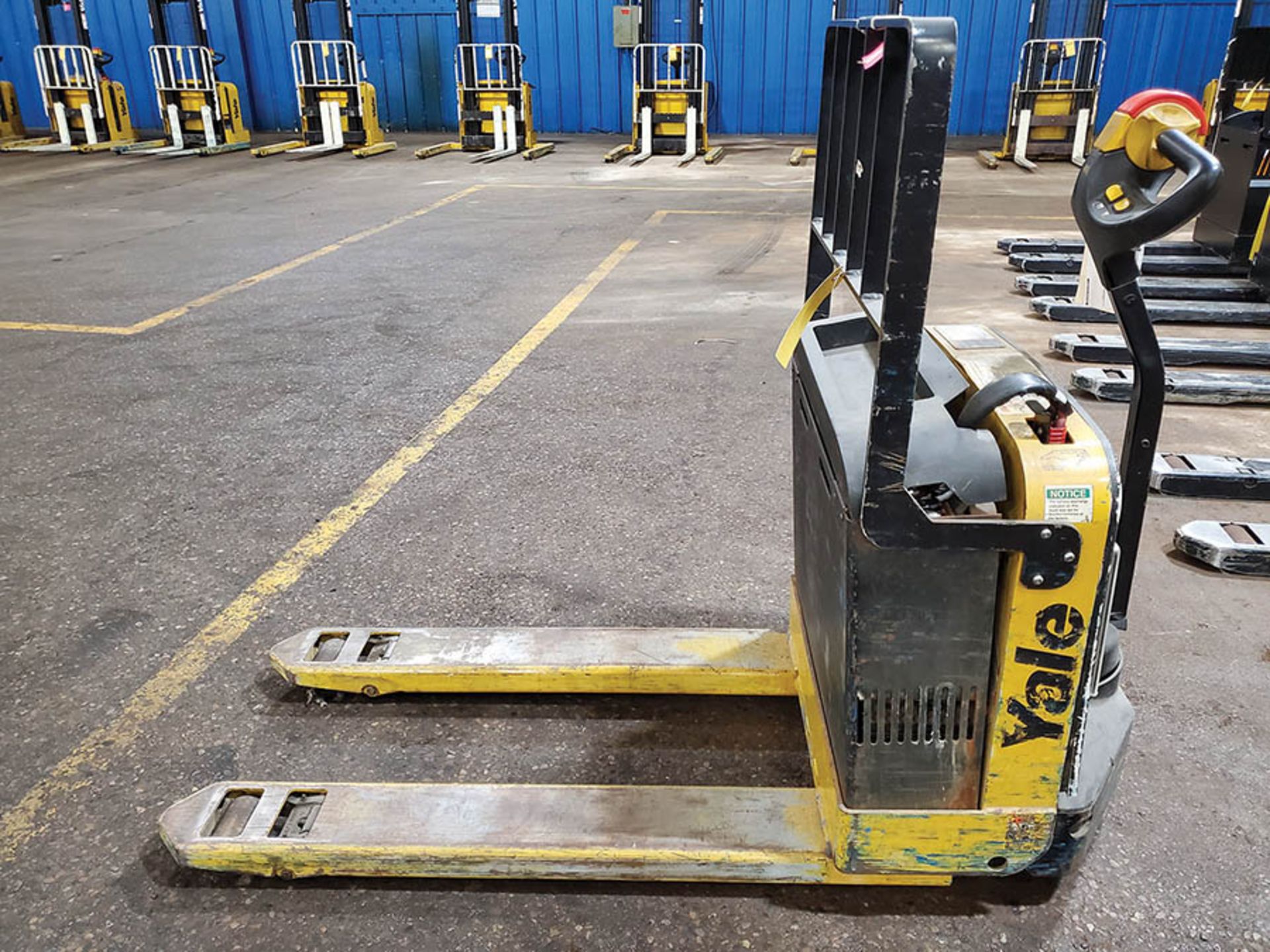 2014 YALE 4,000 LB. ELECTRIC WALK BEHIND PALLET JACK, MODEL MPB040-EN24T2745, 24-VOLT, 200 A.H.,