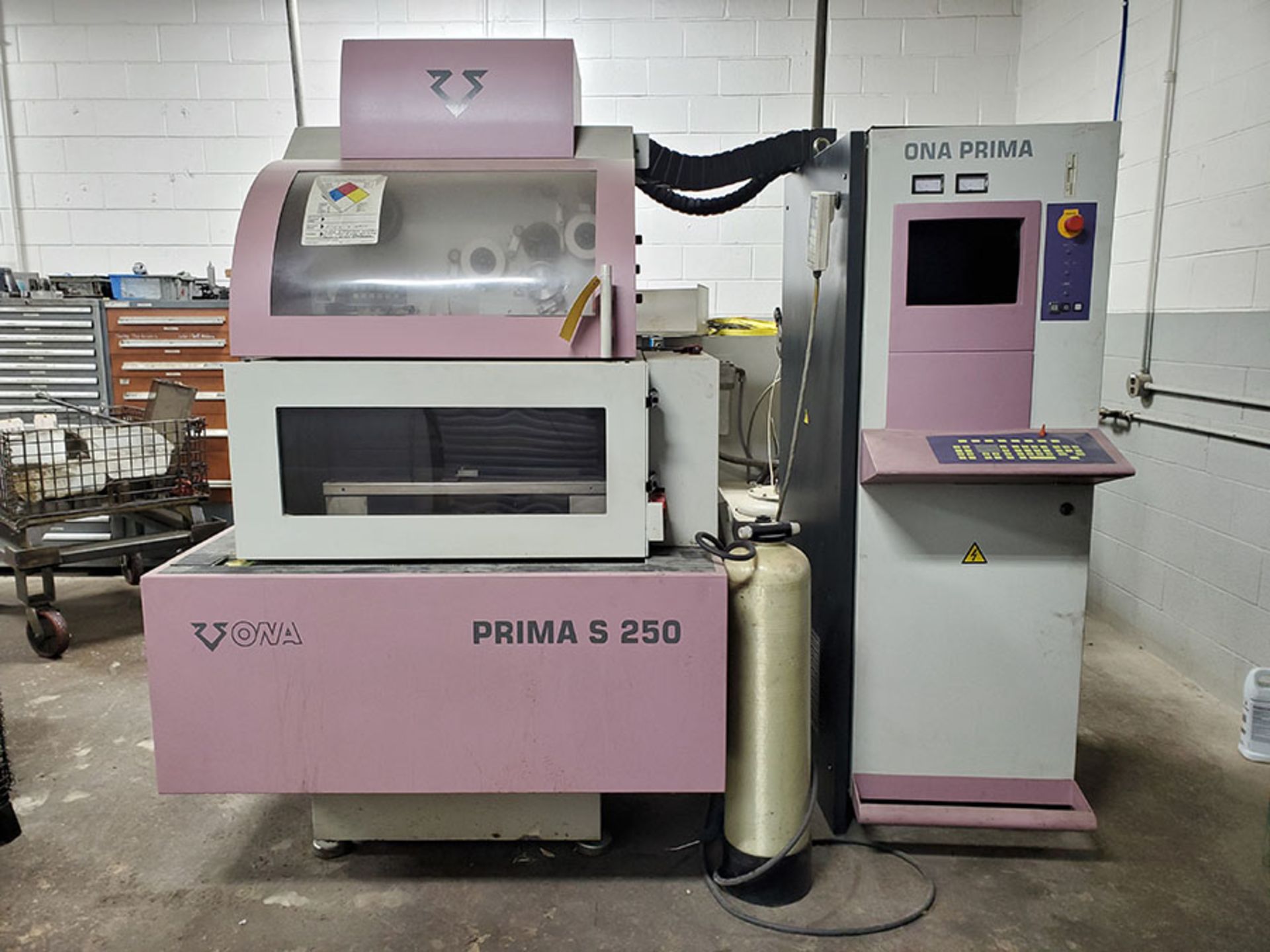 ONA PRIMA S250 EDM MACHINE, S/N 990316, FILTRATION SYSTEM, WIRE EDM, NEW UPGRADED SOFTWARE, GLASS - Image 2 of 26