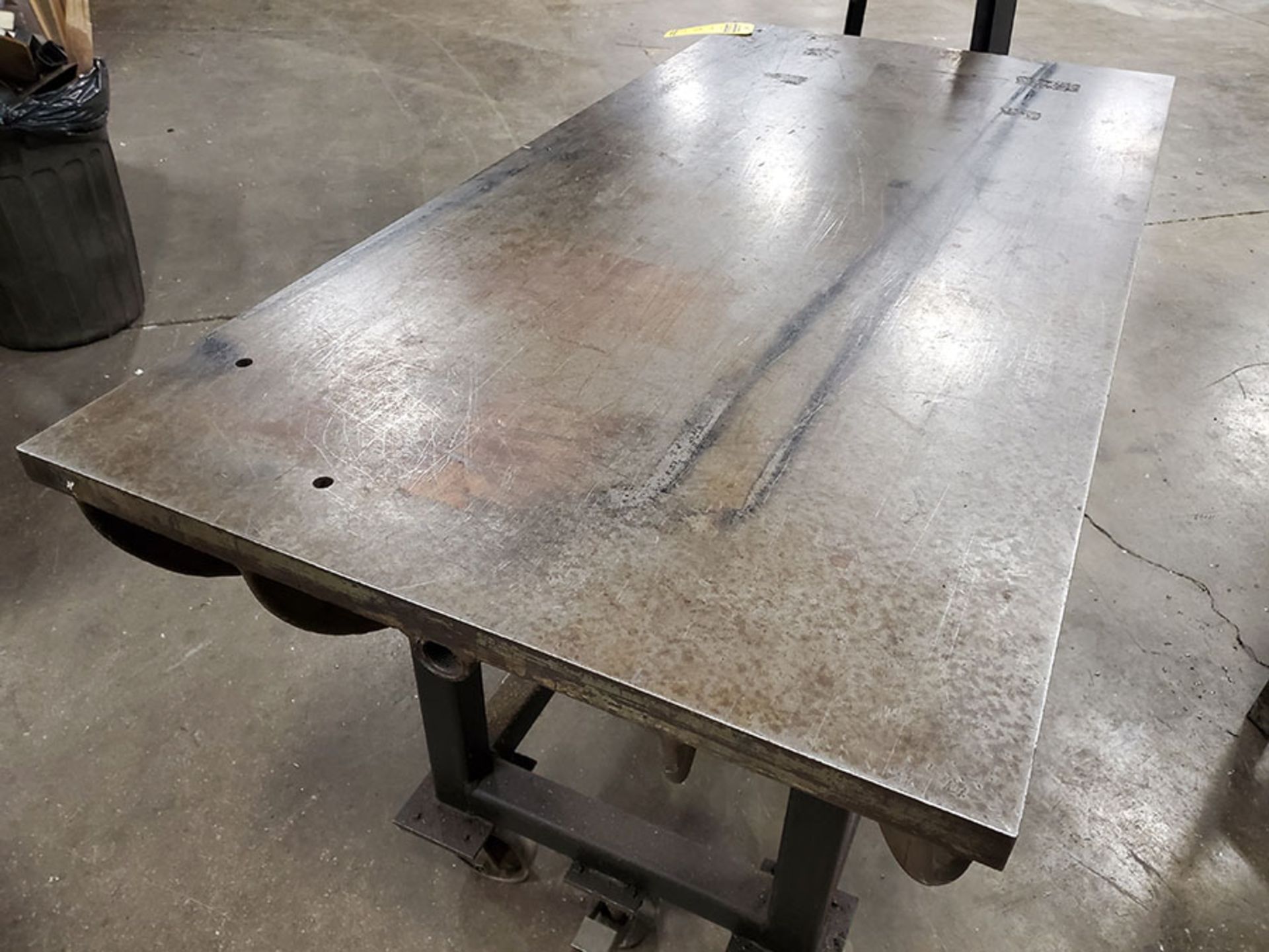 60’’ X 30’’ X 1 1/4’’ THICKNESS STEEL SURFACE RISER PLATE ON HEAVY DUTY ROLLING STEEL CART, HD - Image 4 of 6