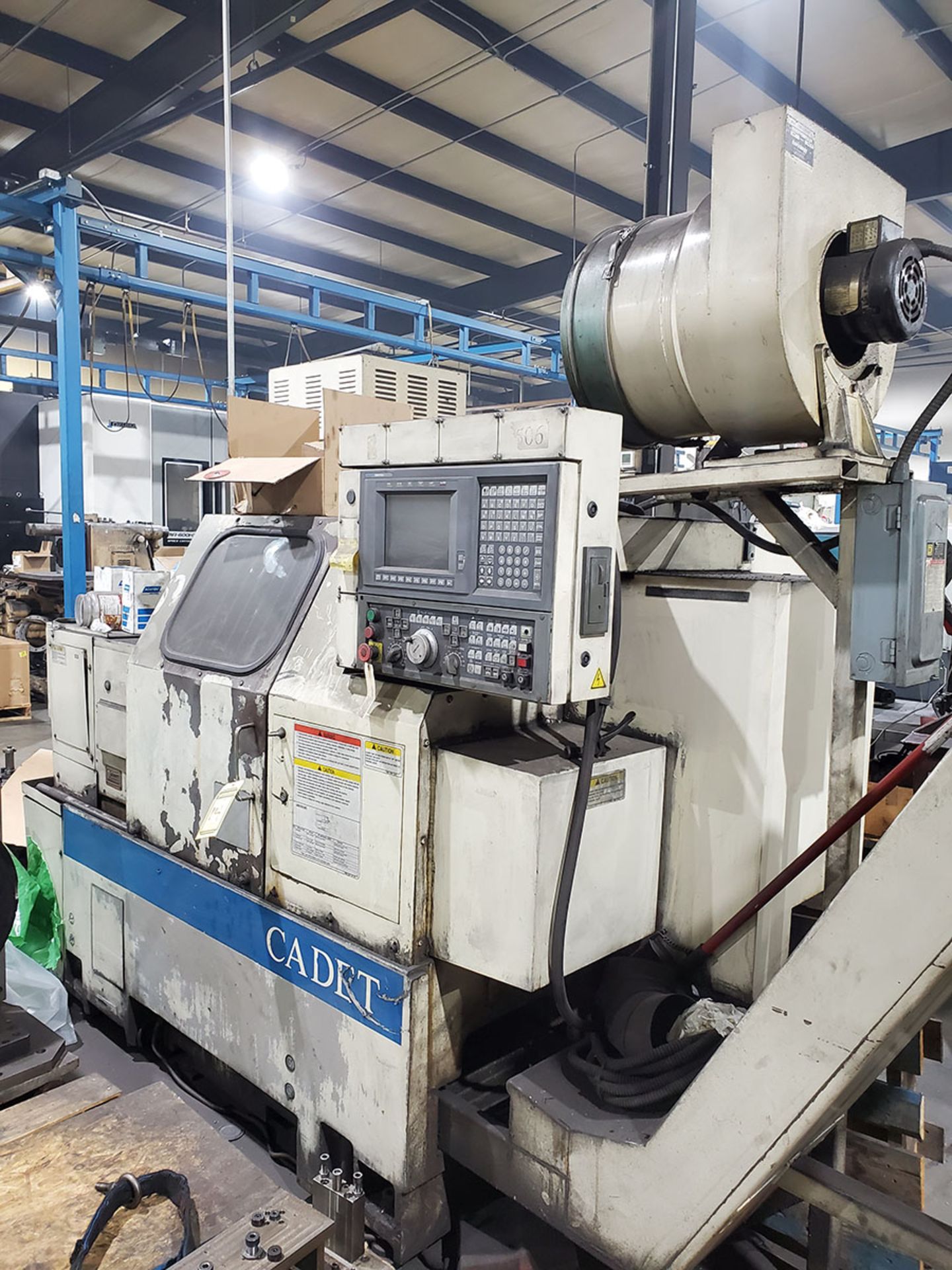 OKUMA CADET CNC LATHE, MODEL LNC8, S/N E163, OKUMA OSP700L CNC DRO CONTROL, TAILSTOCK, 12-POSITION - Image 4 of 20