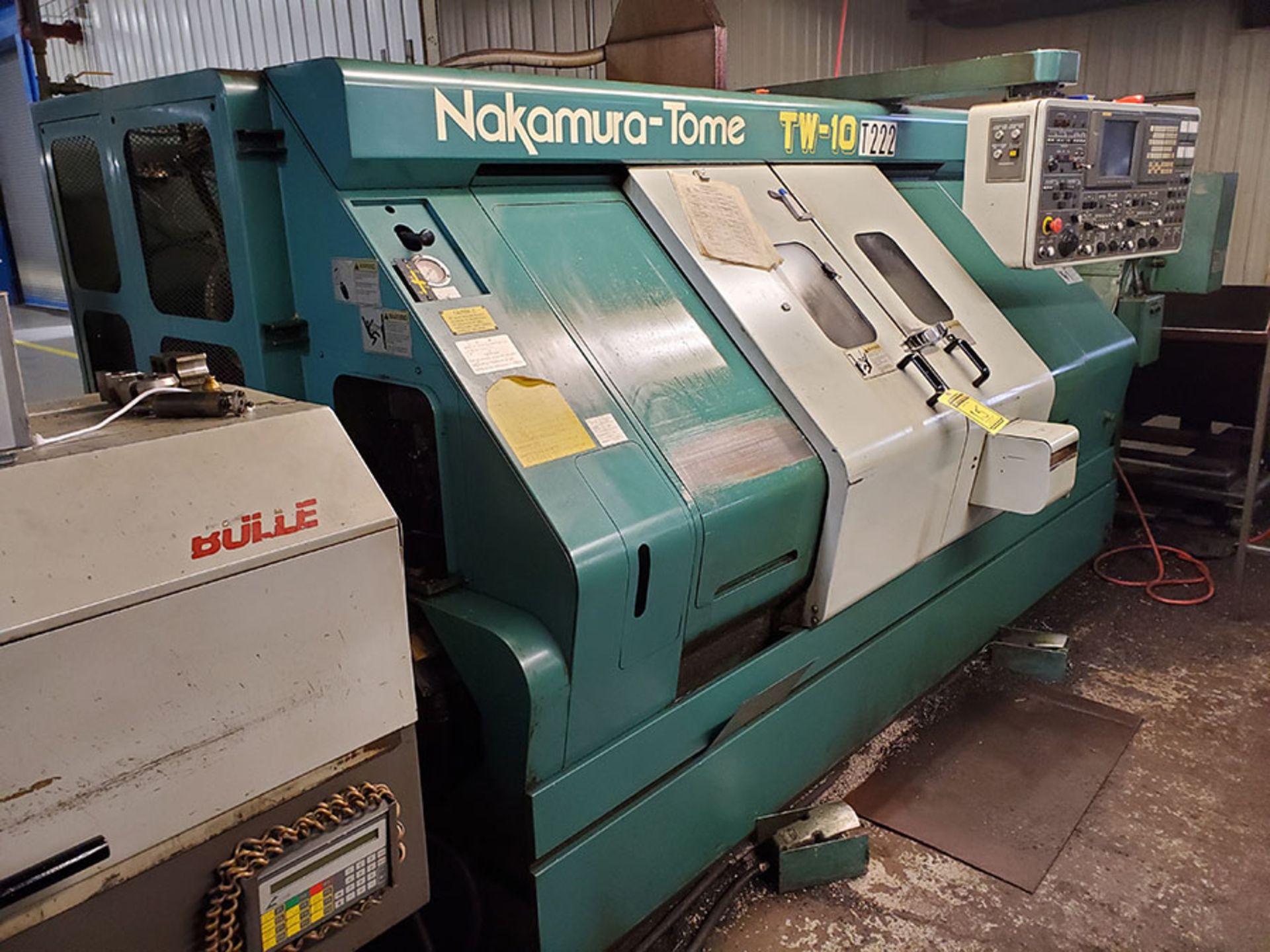 NAKAMURA-TOME TW-10 HORIZONTAL TURNING CENTER, FANUC SE CNC DRO CONTROL, DUAL TURRET SPINDLES, 12-