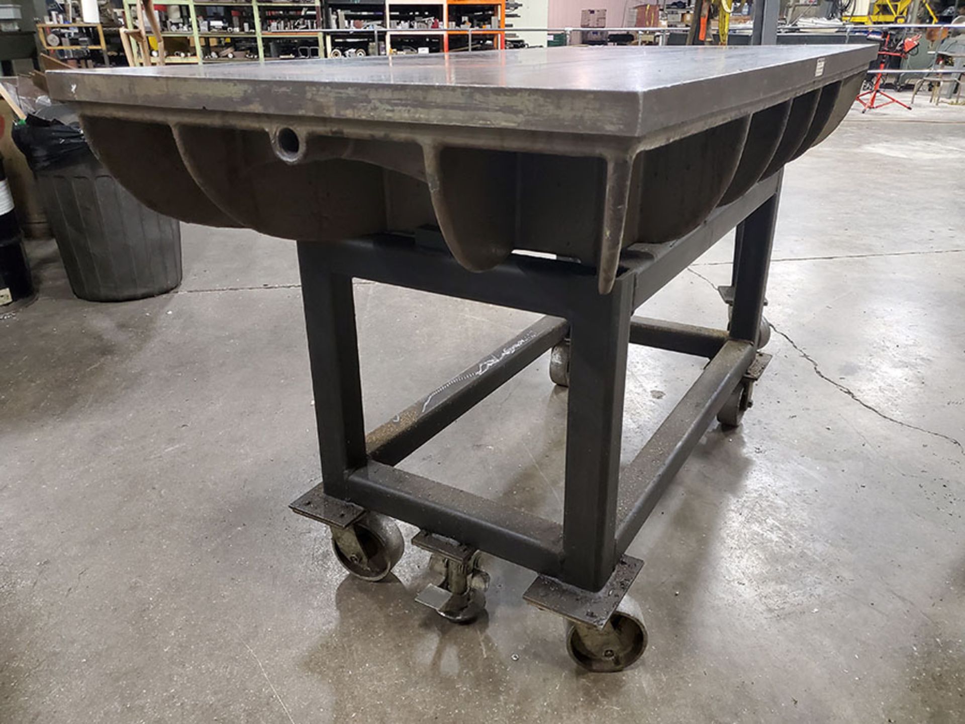 60’’ X 30’’ X 1 1/4’’ THICKNESS STEEL SURFACE RISER PLATE ON HEAVY DUTY ROLLING STEEL CART, HD - Image 5 of 6