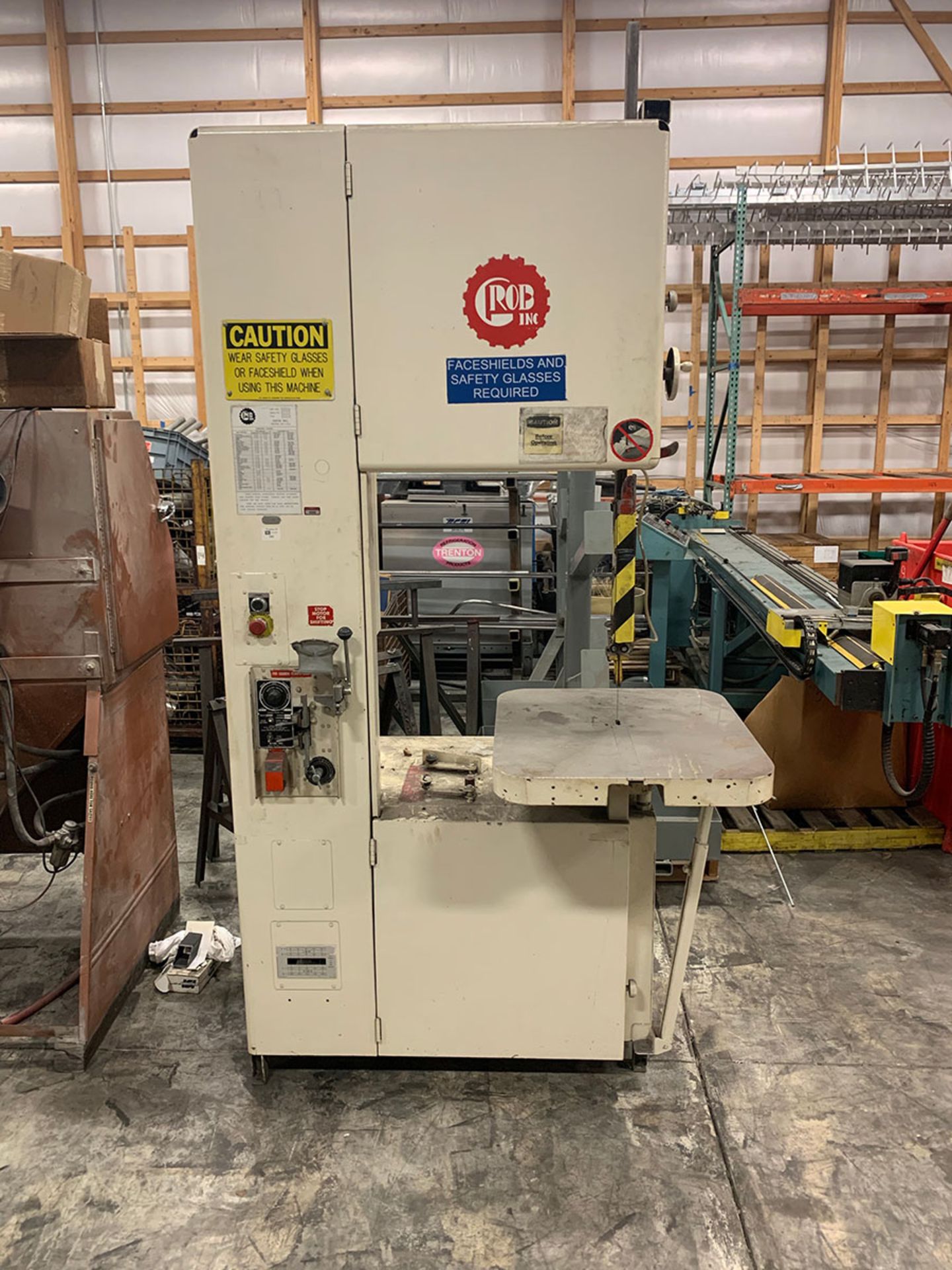 GROB VERTICAL BANDSAW; MODEL 4V-24, S/N 3355, 1999, SIDE BLADE WELDER ***LOCATED AT 4570 PROGRESS