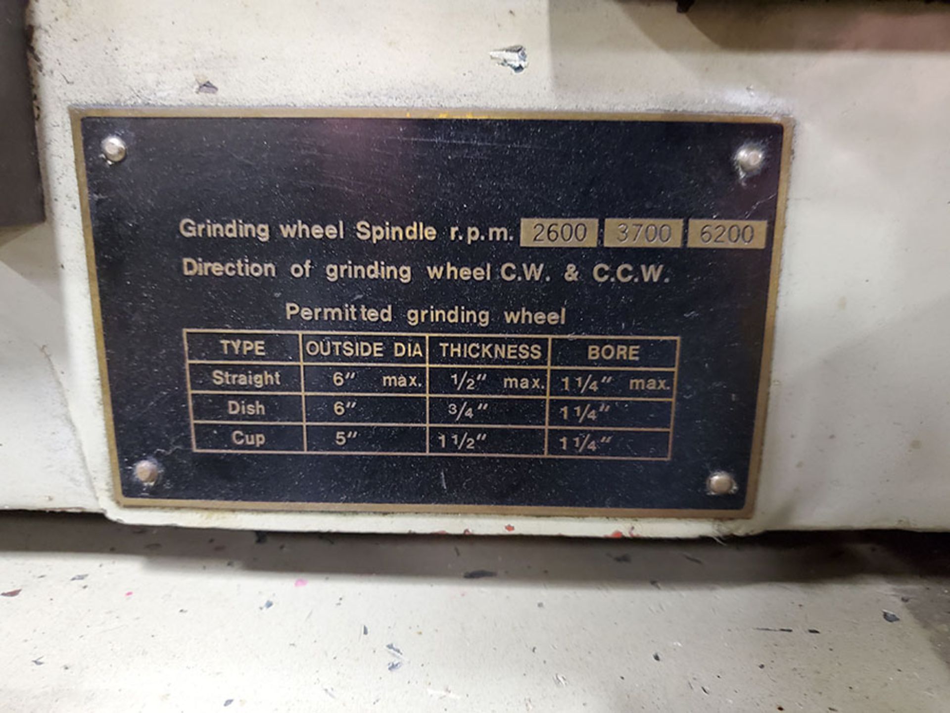 1982 KENT TOOL GRINDER, MODEL KCT-40S, S/N 820508-2, 5’’ X 36’’ TABLE, 2600/3700/6200 RPM SPEEDS, - Image 11 of 20