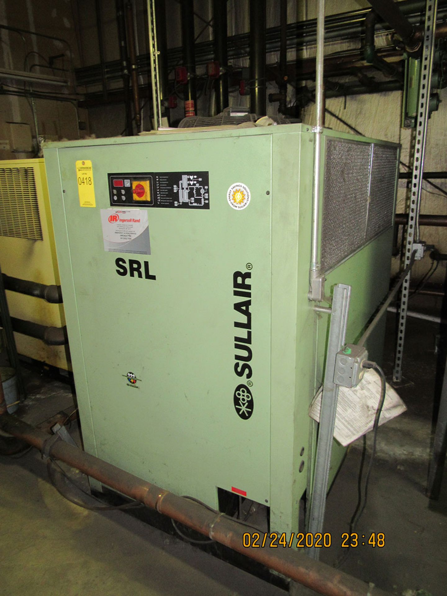 SULLAIR COMPRESSED AIR DRYER; MODEL SRL-1600, S/N 356760001, WITH MICROPROCESSOR CONTROLS - Image 2 of 2