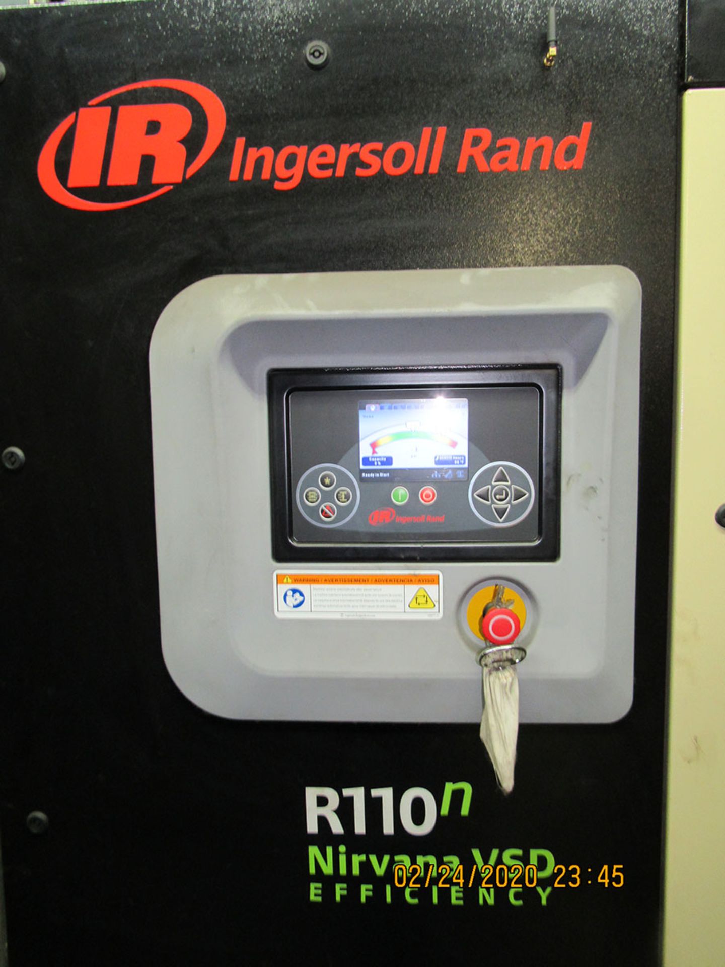 INGERSOLL RAND 150-HP AIR COMPRESSOR; MODEL R110N-A, VARIABLE SPEED, S/N VN1832U15049, EFFICIENCY - Image 2 of 4