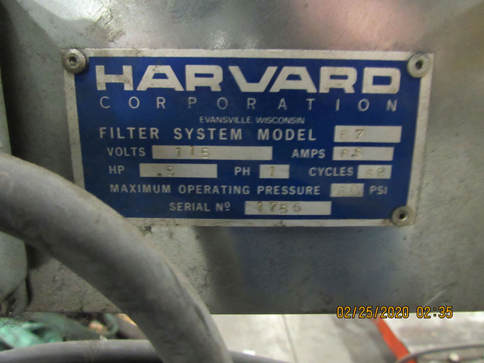 HARVARD 110V FILTERED FLUID PUMP UNIT; MODEL 87, S/N 1756 - Image 3 of 3