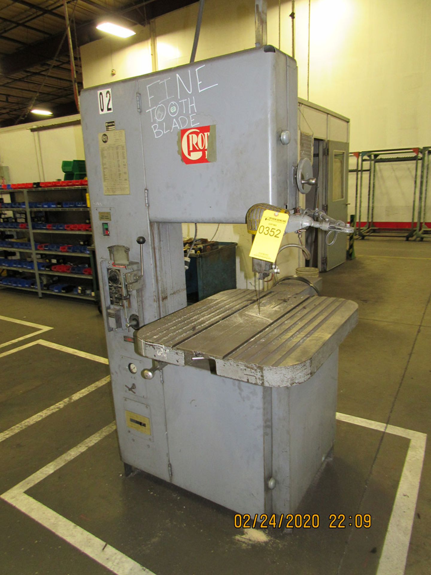 SATTERLEE CO. 18'' VERTICAL BAND SAW; TYPE 4V-18, S/N 1310, YEAR 1972