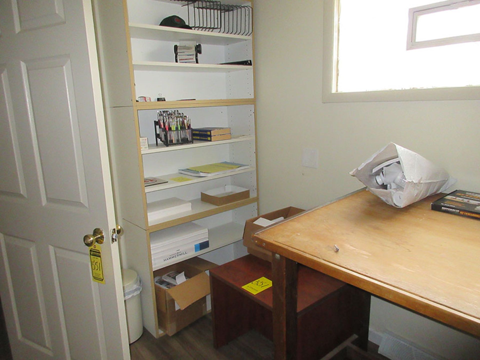 KITCHEN CONTENTS; DISHES, MICROWAVE, REFRIGERATOR, WATER DISPENSER, AND DRAWING TABLE - Image 3 of 3