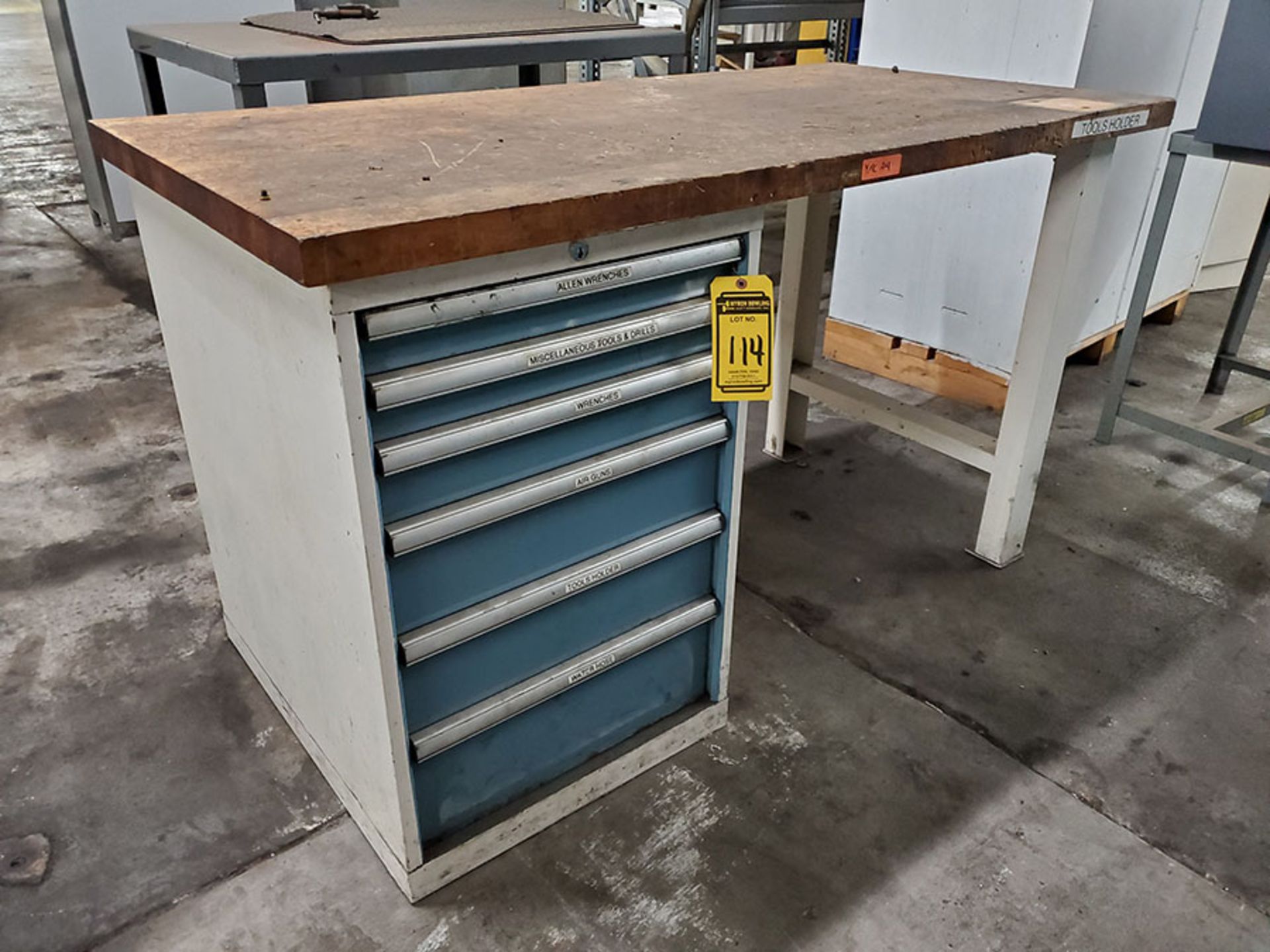 6-DRAWER MODULAR TOOL CABINET UNDER BUTCHER BLOCK BENCH & 5-DRAWER STOR-LOCK MODULAR TOOL CABINET - Image 4 of 4