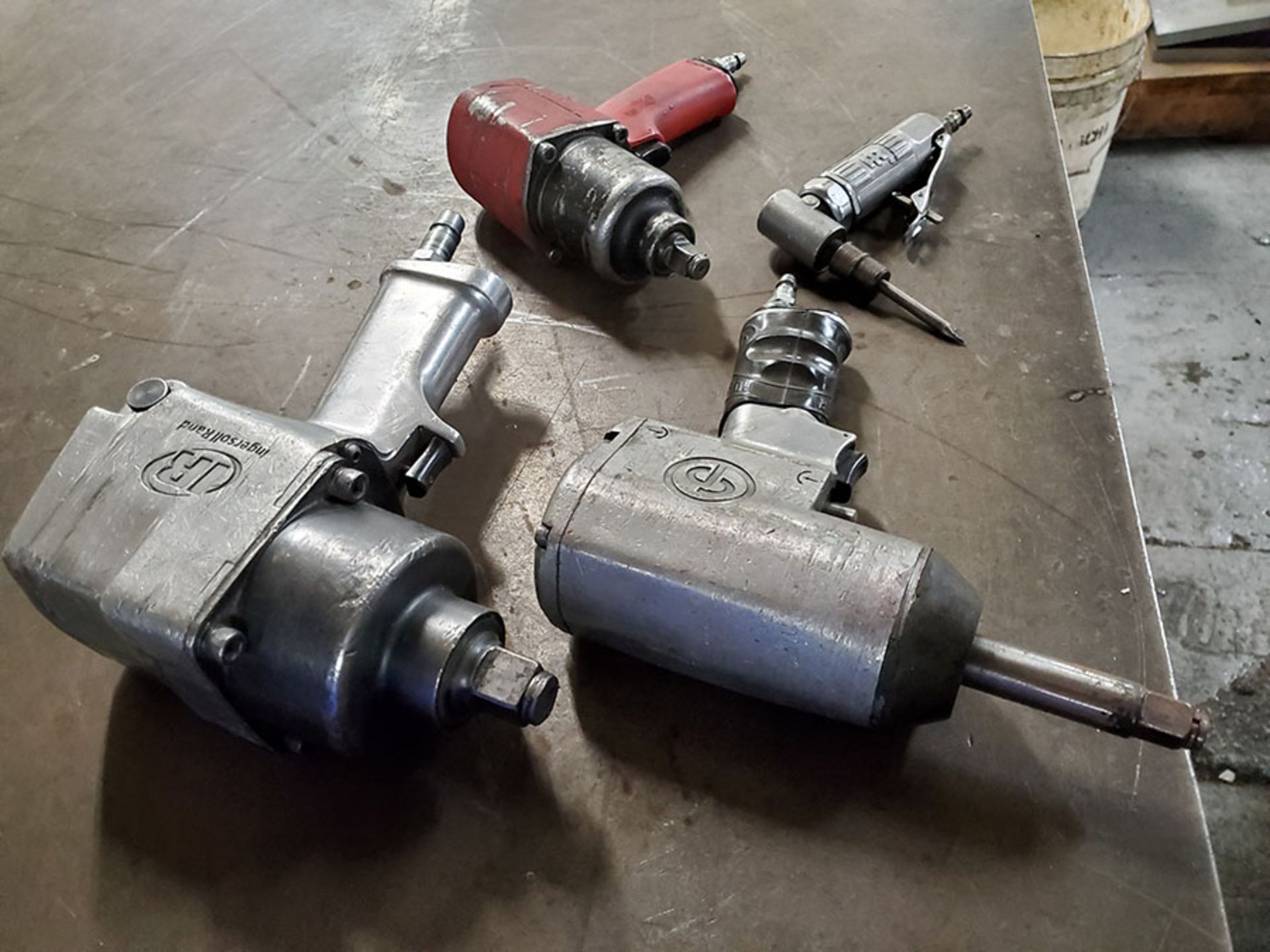 (3) PNEUMATIC IMPACT WRENCHES; 1/2-1’’, PNEUMATIC RIGHT ANGLE GRINDER, AND (5+) GUN AIR BLOWERS - Image 3 of 5