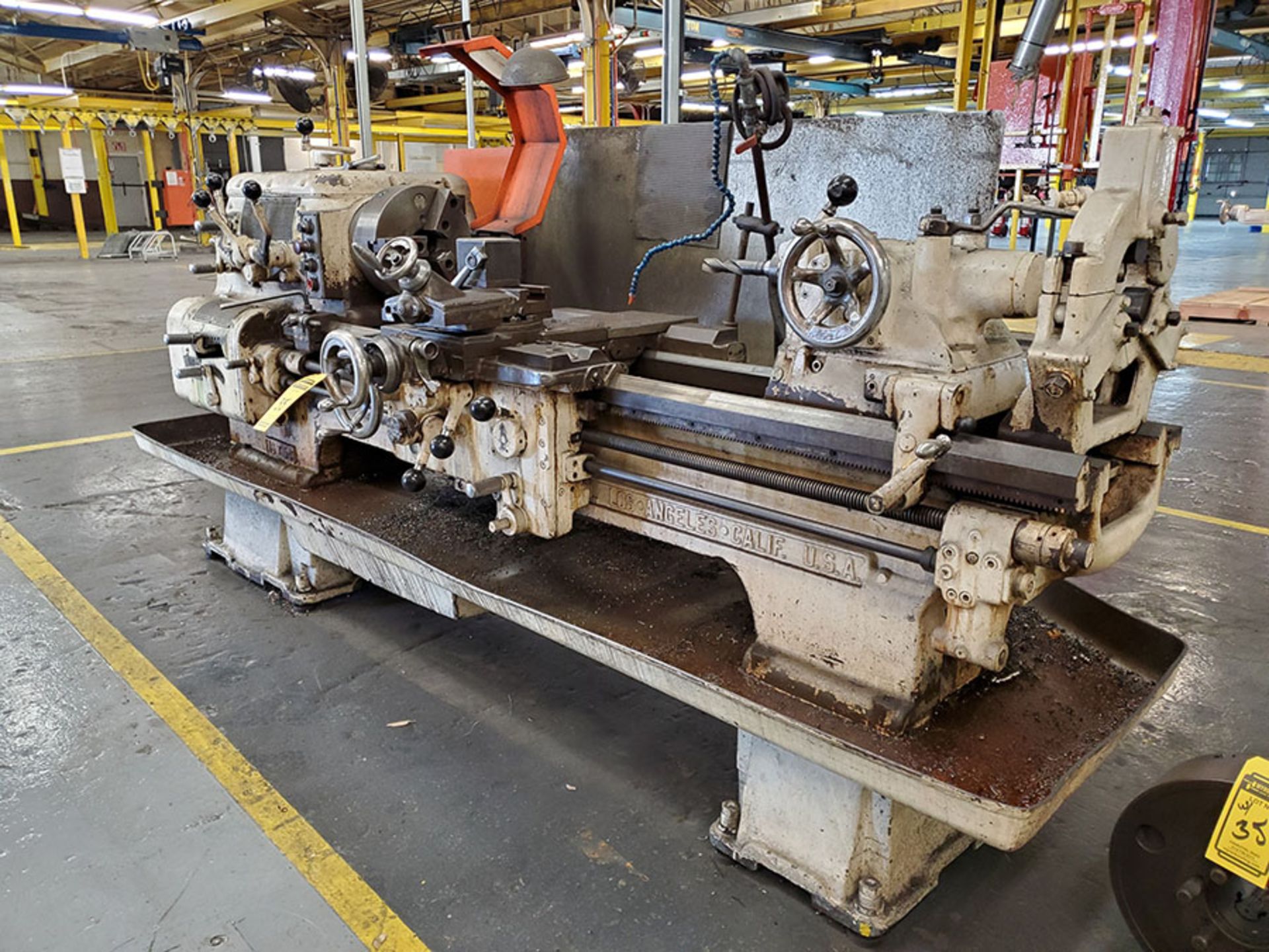 AXELSON 8' ENGINE LATHE, S/N 4866, SIZE 16’’, 18 1/2’’ SWING, 54’’ BETWEEN CENTER, 12’’ 3-JAW CHUCK, - Image 4 of 13