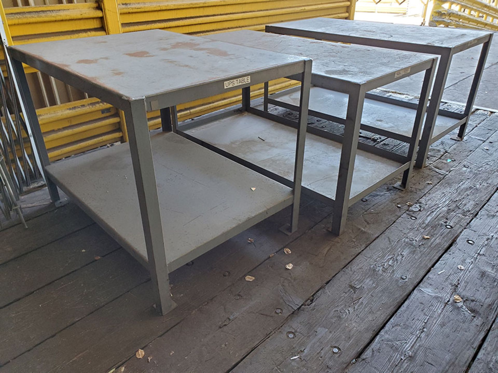 (3) 4'X 4' X 3' STEEL TABLES & (2) SECTIONS FREE STANDING CANTILEVER RACK, 16' WIDE EACH, 5,700 - Image 8 of 10