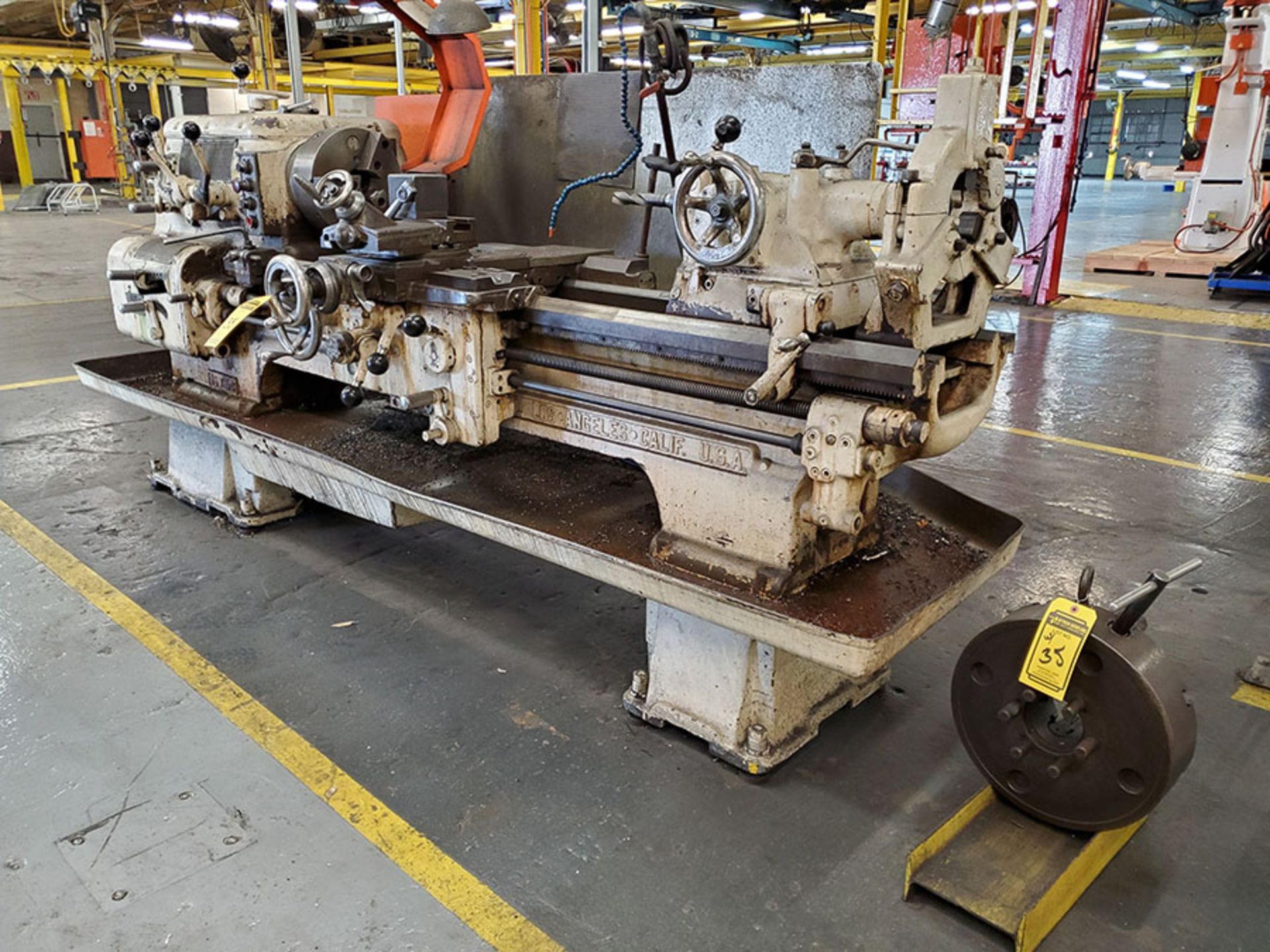 AXELSON 8' ENGINE LATHE, S/N 4866, SIZE 16’’, 18 1/2’’ SWING, 54’’ BETWEEN CENTER, 12’’ 3-JAW CHUCK, - Image 3 of 13