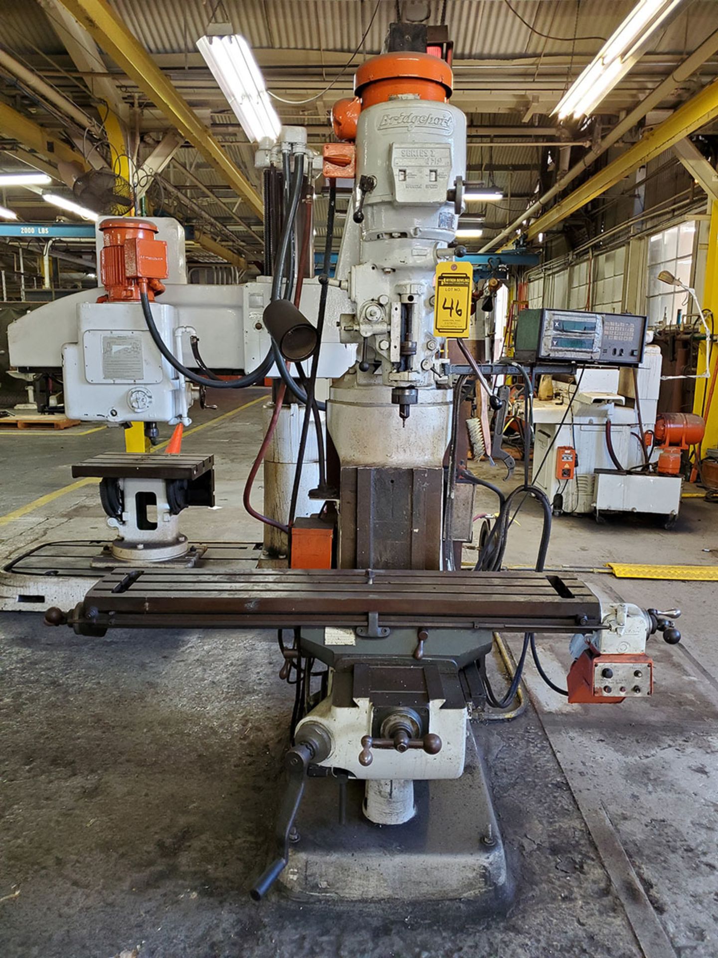 BRIDGEPORT VERTICAL MILLING, SERIES 1, 2 HP, VARIABLE SPEED, 2-AXIS DRO CONTROL, POWER TABLE,