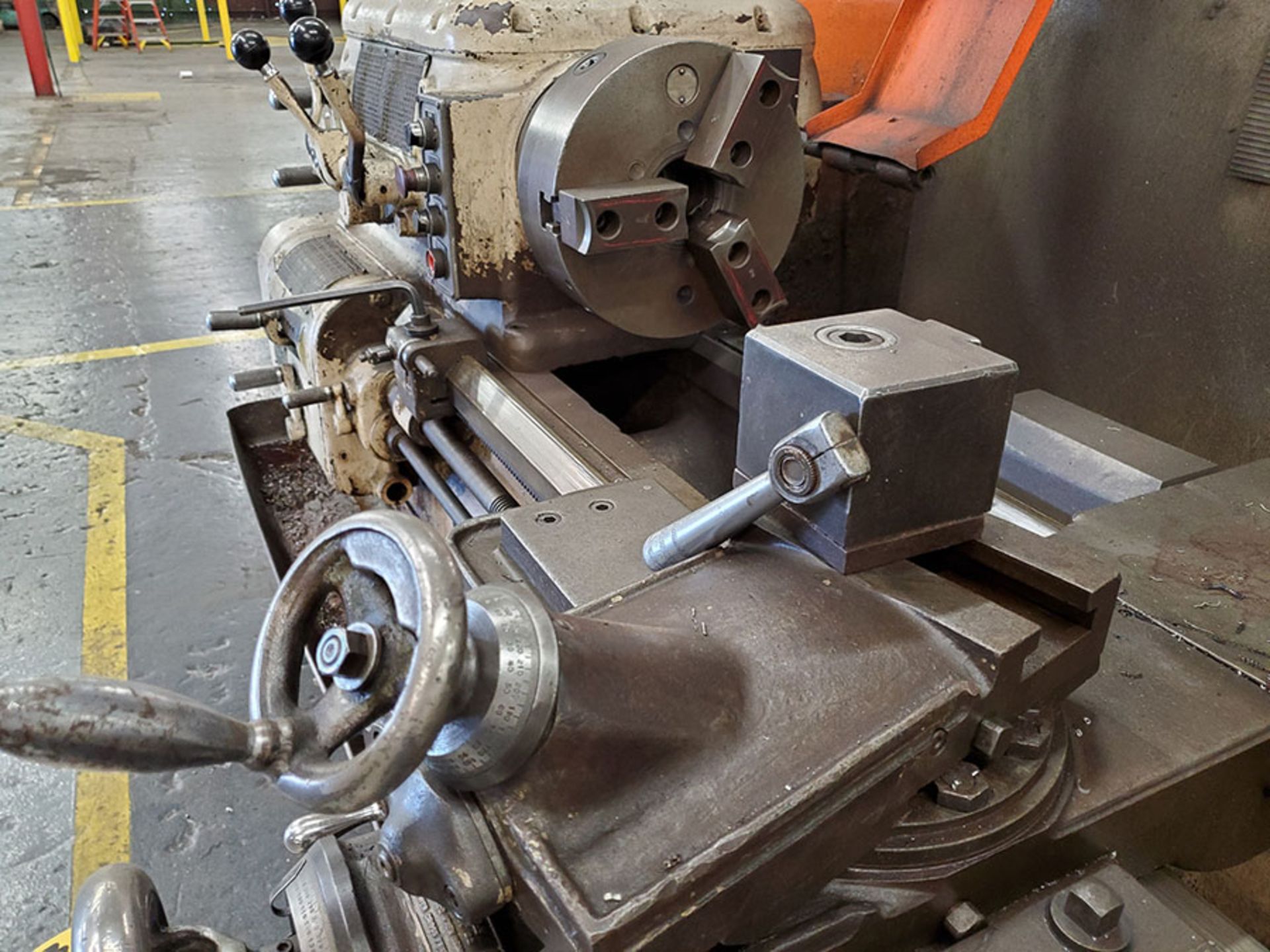 AXELSON 8' ENGINE LATHE, S/N 4866, SIZE 16’’, 18 1/2’’ SWING, 54’’ BETWEEN CENTER, 12’’ 3-JAW CHUCK, - Image 9 of 13