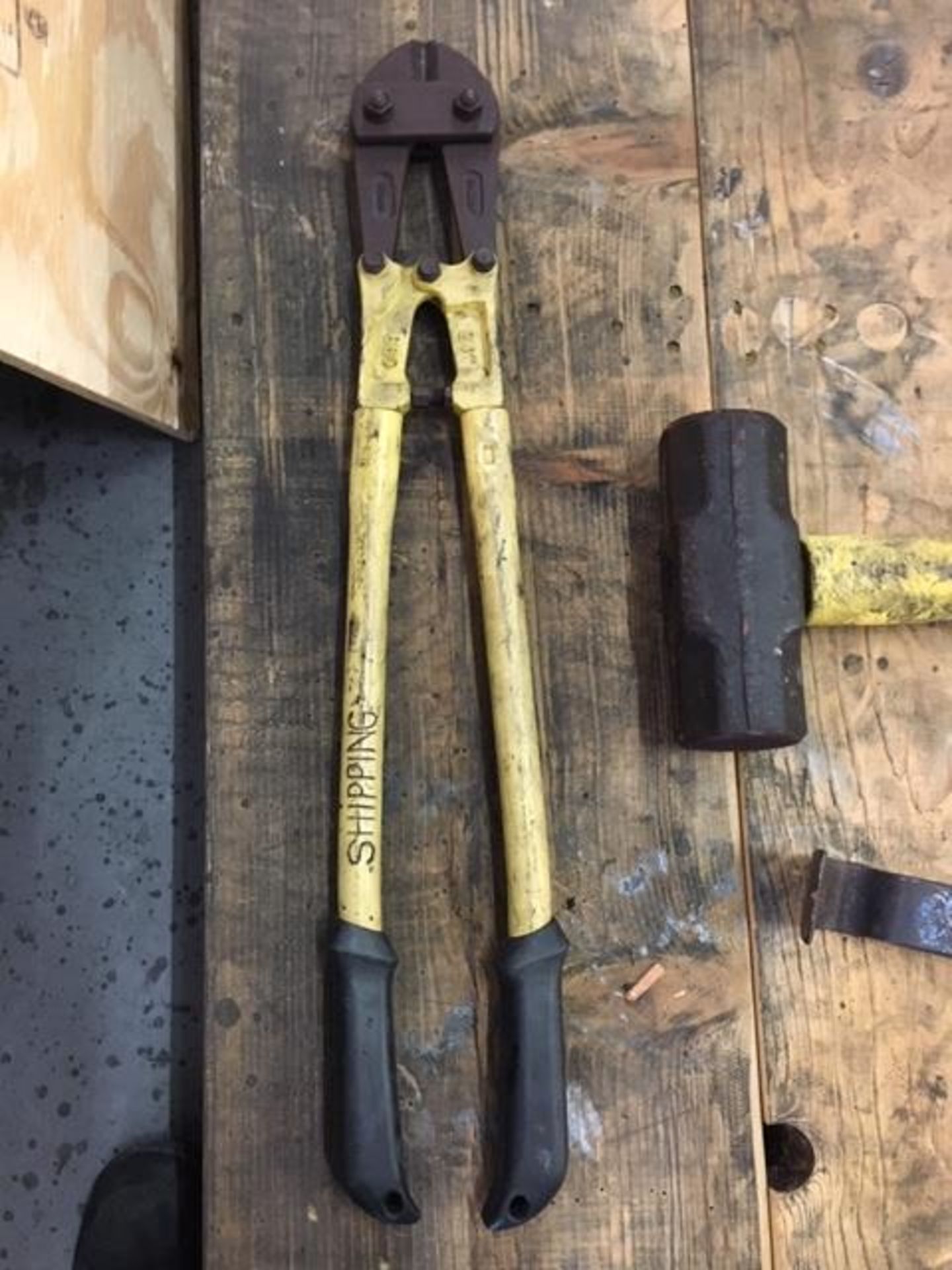 BOLT CUTTERS, CROWBARS, SLEDGE HAMMER, AND FLAT BAR - Image 3 of 3