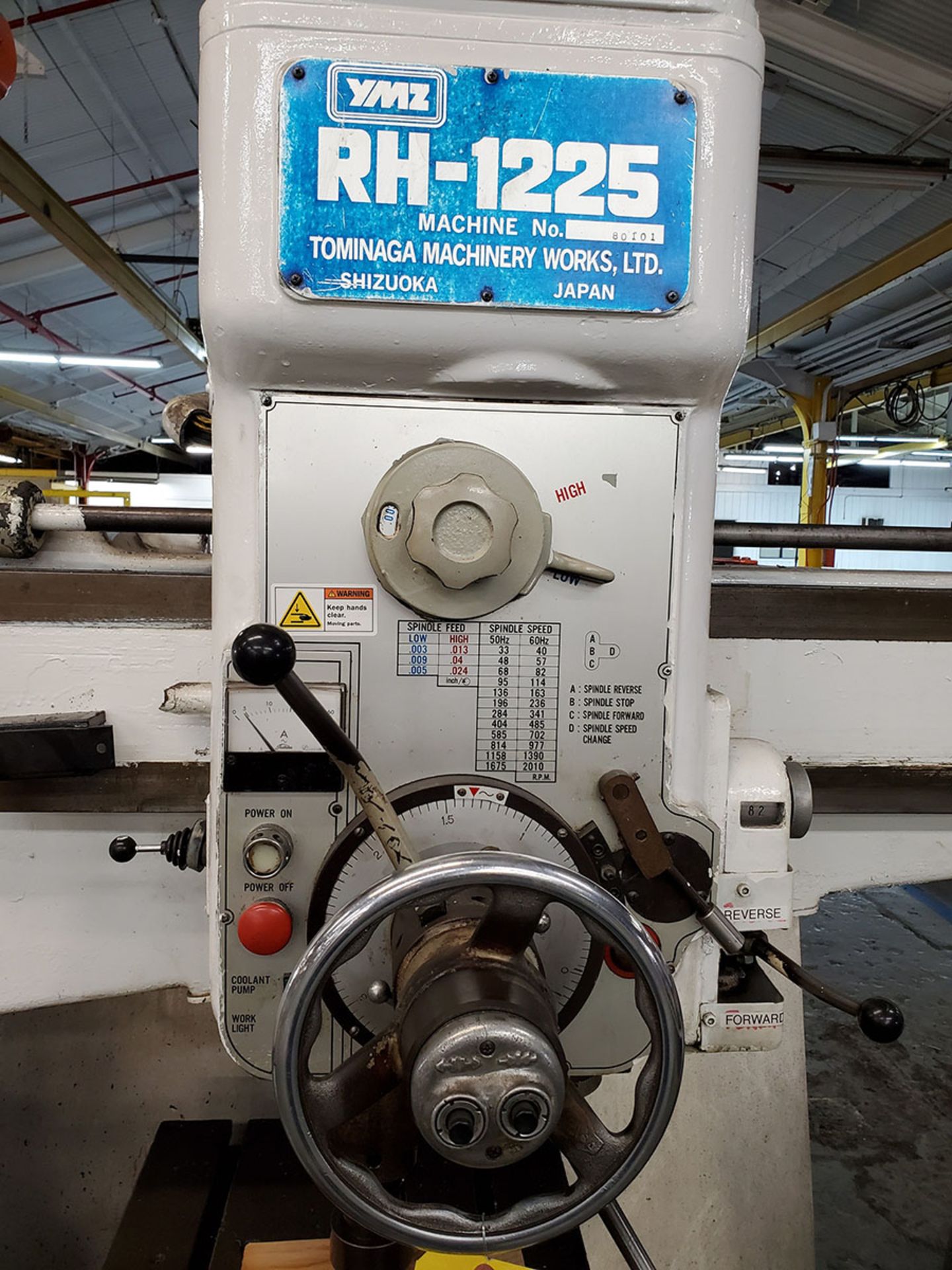 YMZ RH-1225 RADIAL ARM DRILL, 11’’ COLUMN, 52’’ ARM, MACHINE NO. 80101, 33-2,210 RPM, SAME BLOCK, - Image 9 of 11