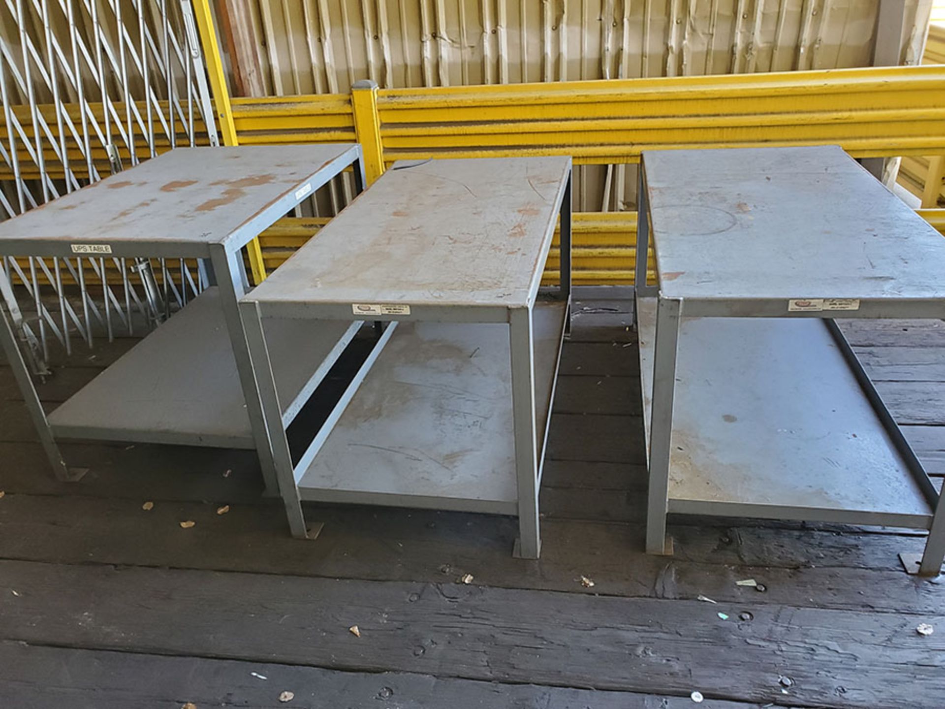 (3) 4'X 4' X 3' STEEL TABLES & (2) SECTIONS FREE STANDING CANTILEVER RACK, 16' WIDE EACH, 5,700 - Image 7 of 10