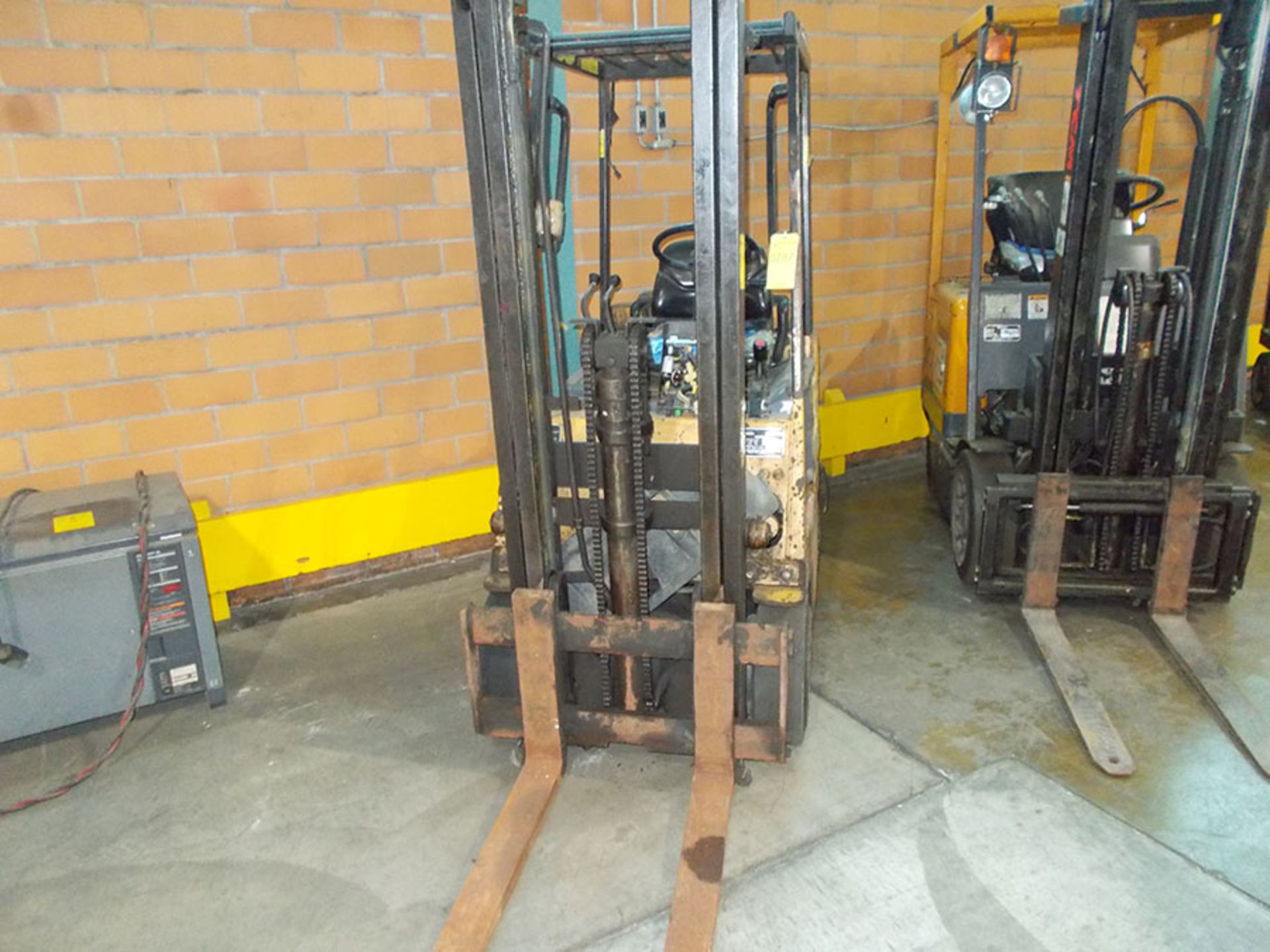 CATERPILLAR 3,500 LB. CAPACITY FORKLIFT; MODEL GC18, S/N 3EM-00188, 2-STAGE MAST, LP GAS (OUT OF