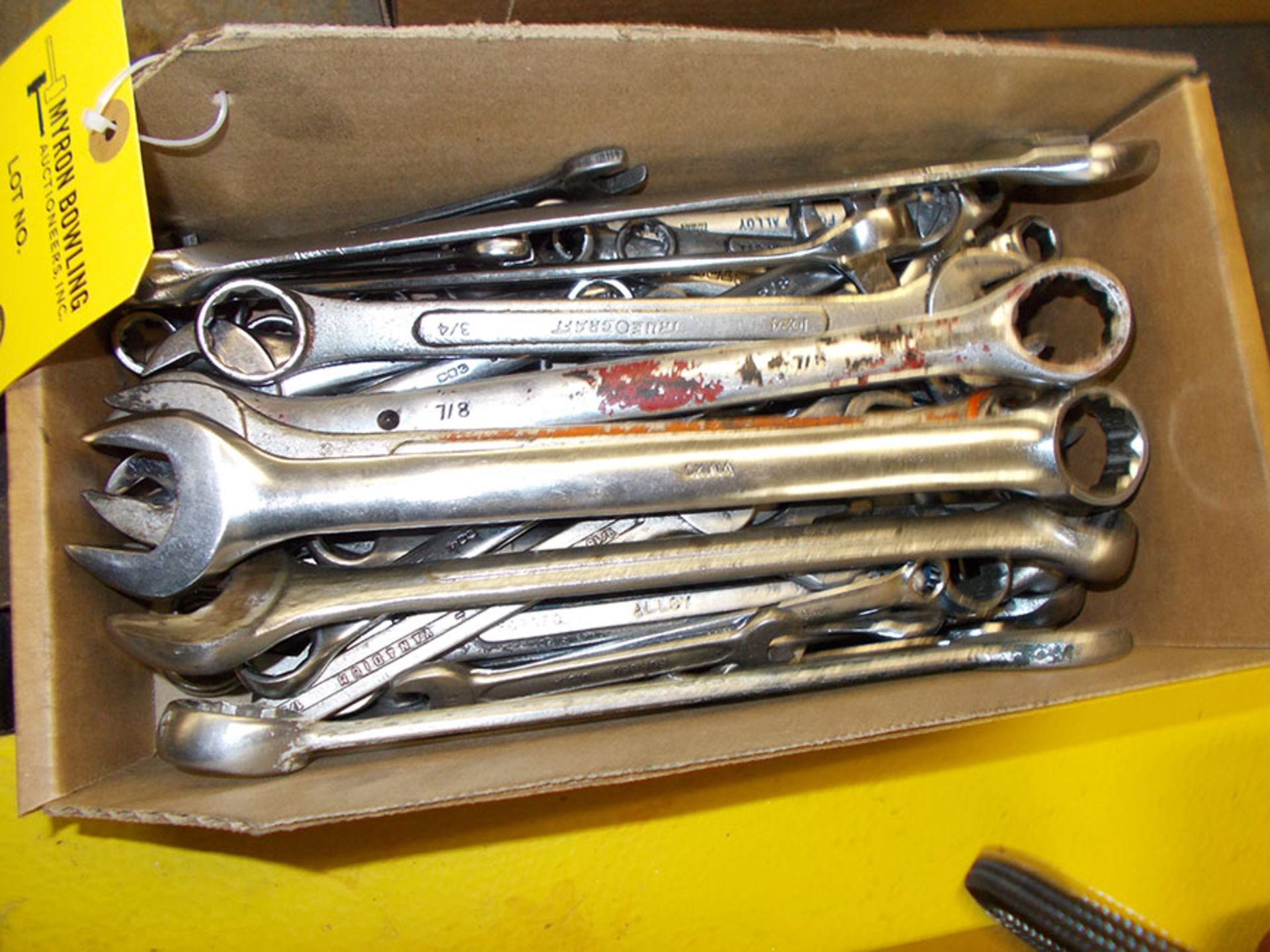 BOX OF ASSORTED WRENCHES