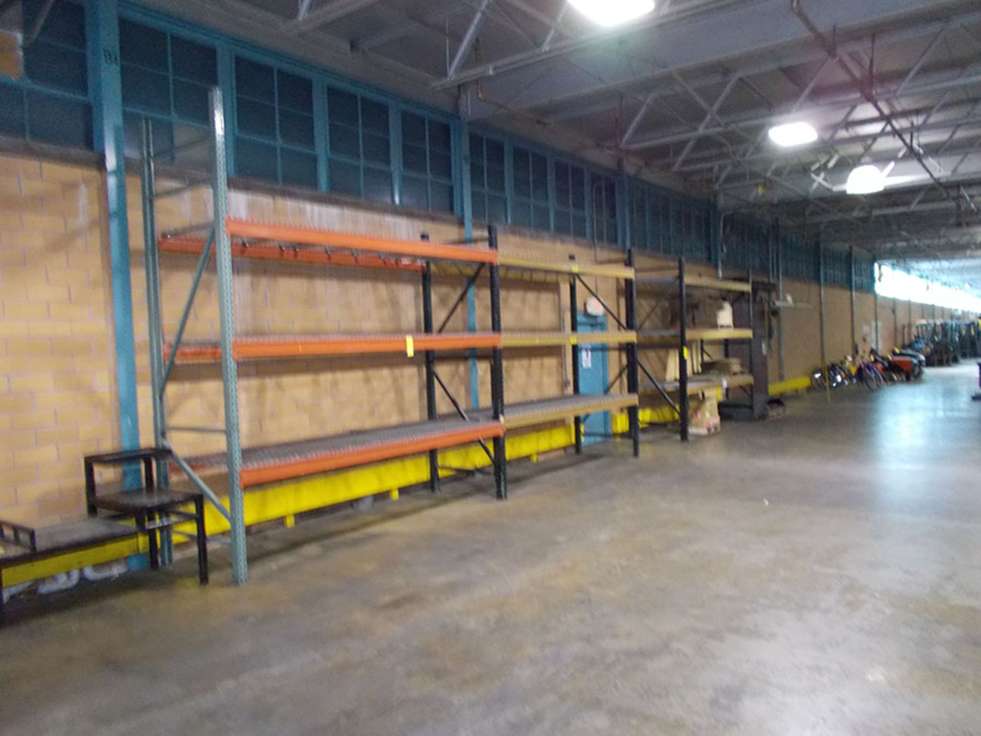 SECTION OF PALLET RACK; (4) 10' X 42'' UPRIGHTS, (18) 129'' X 5'' X 2 1/2'' CROSSBEAMS
