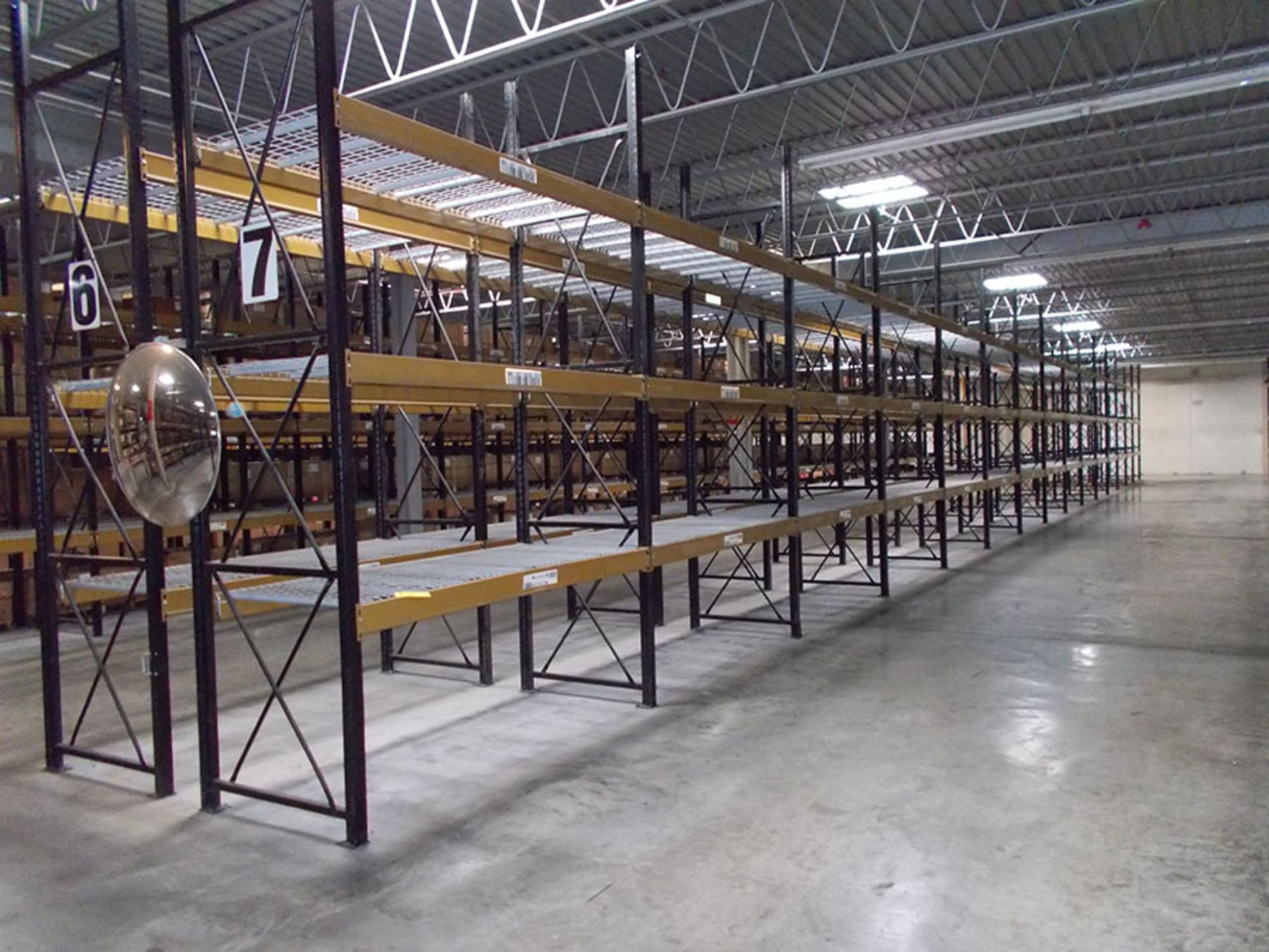 (15) SECTIONS OF PALLET RACK; (16) 14' X 42'' UPRIGHTS, (90) 8' X 5'' X 2 1/2'' CROSSBEAMS, (90)