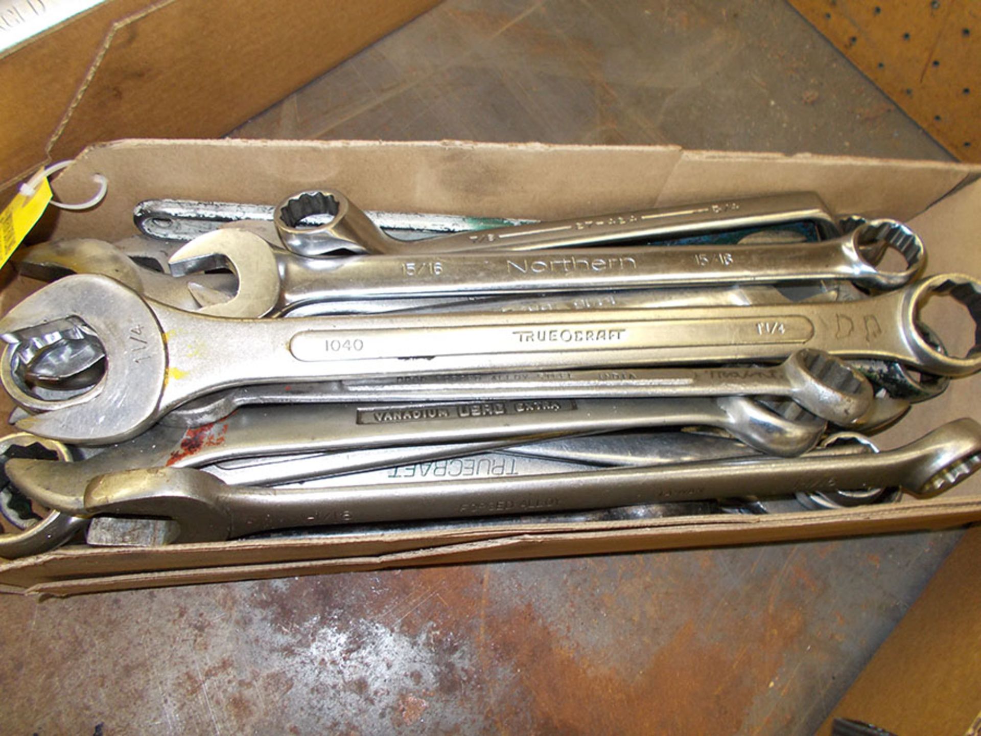 BOX OF ASSORTED WRENCHES