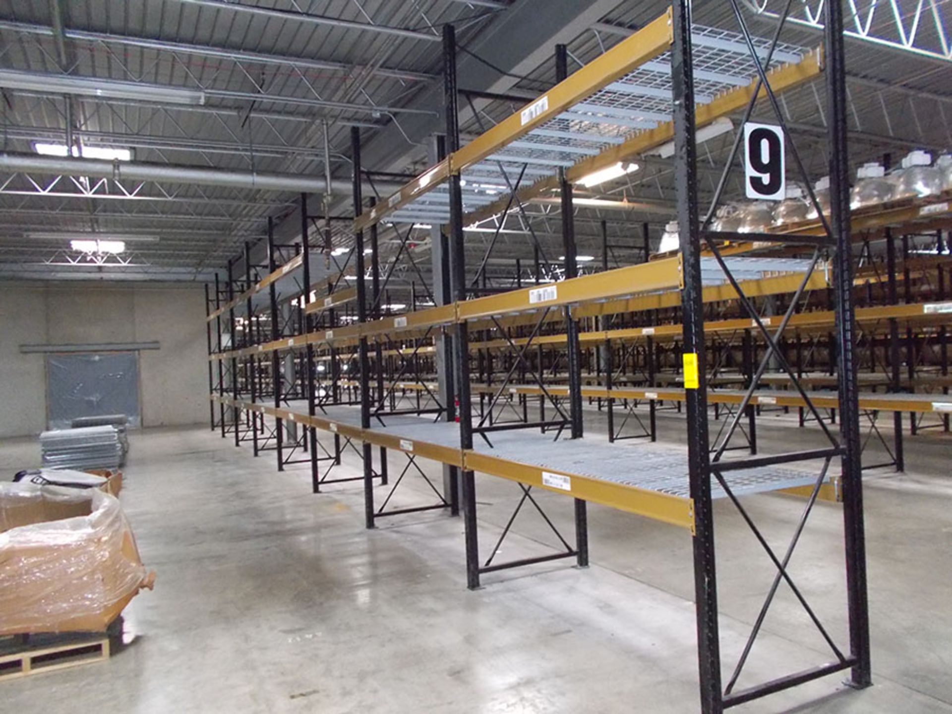 (8) SECTIONS OF PALLET RACK; (9) 14' X 42'' UPRIGHTS, (47) 8' X 5'' X 2 1/2'' CROSSBEAMS, (46)