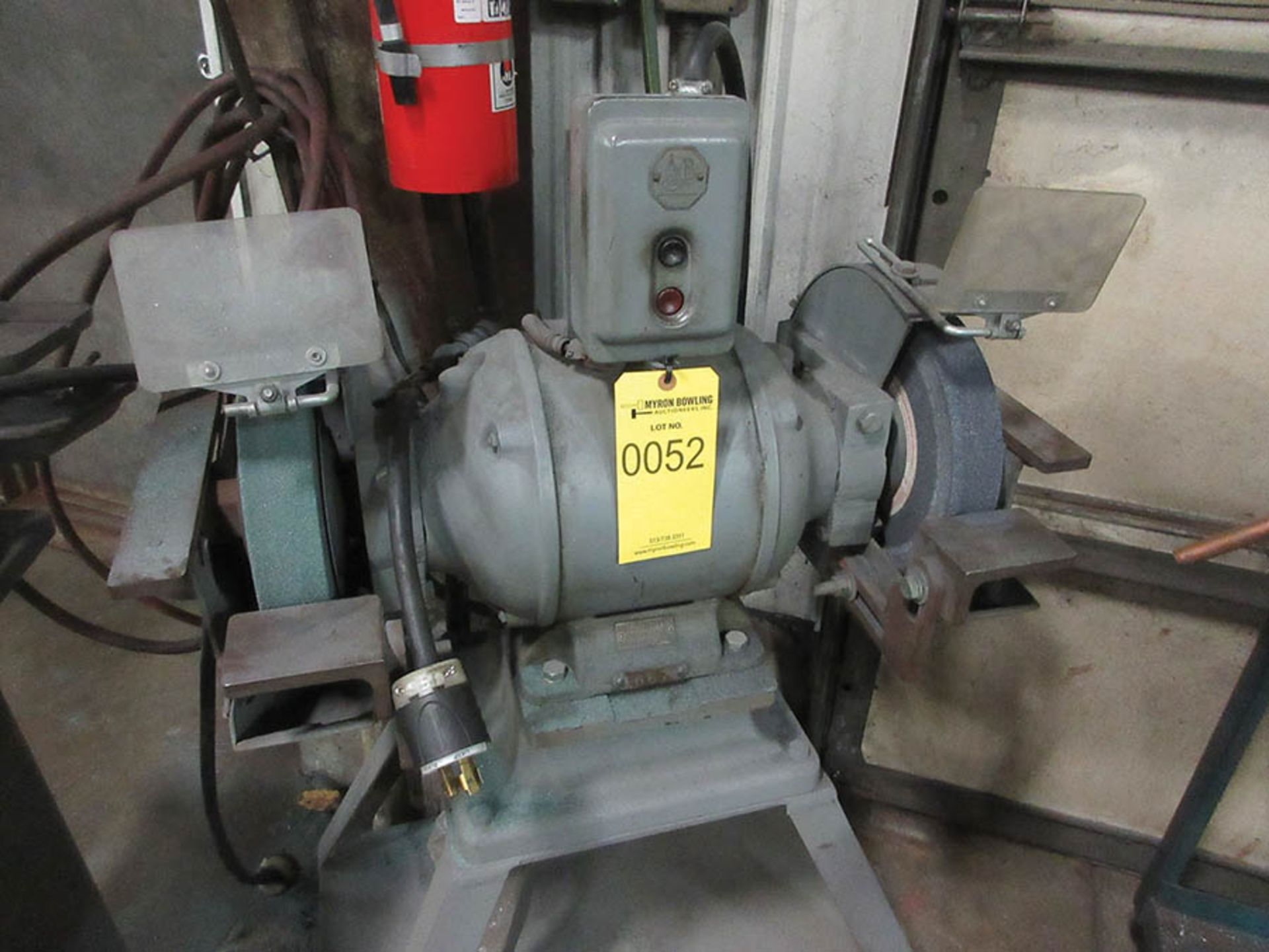 E.A. KINSEY CO. 10'' DOUBLE-END PEDESTAL GRINDER, 30 AMP, 125/250V. PLUG, #667