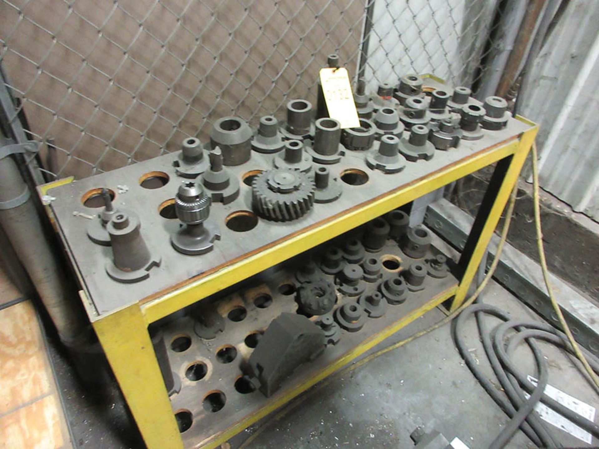 ASSORTED 50 TAPER TOOL HOLDERS & RACK