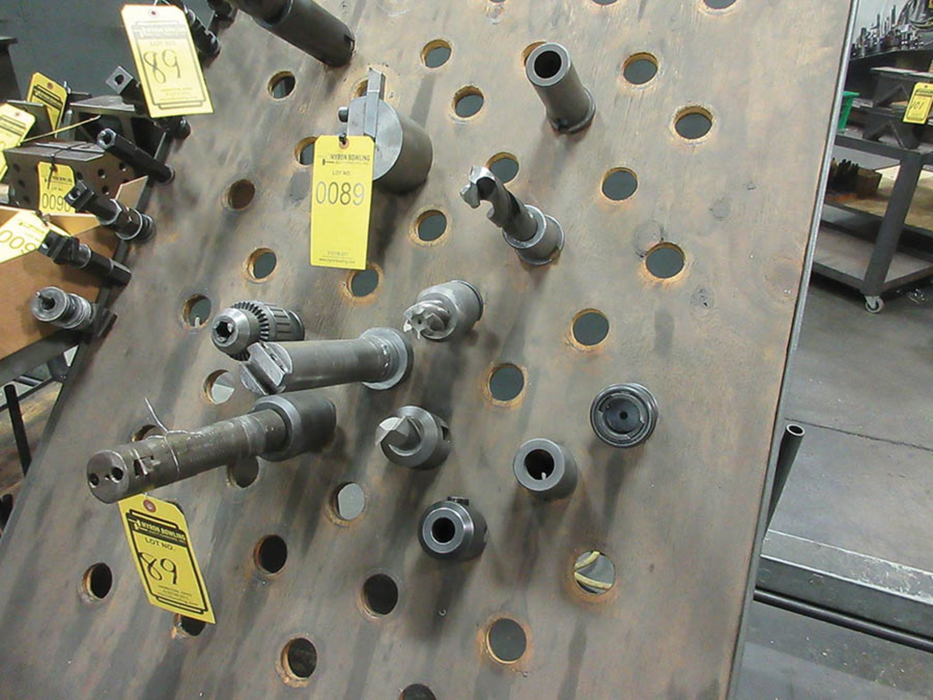 ASSORTED TOOL HOLDERS, BORING BARS, HOLD-DOWNS ON TOOL WALL - Image 2 of 3