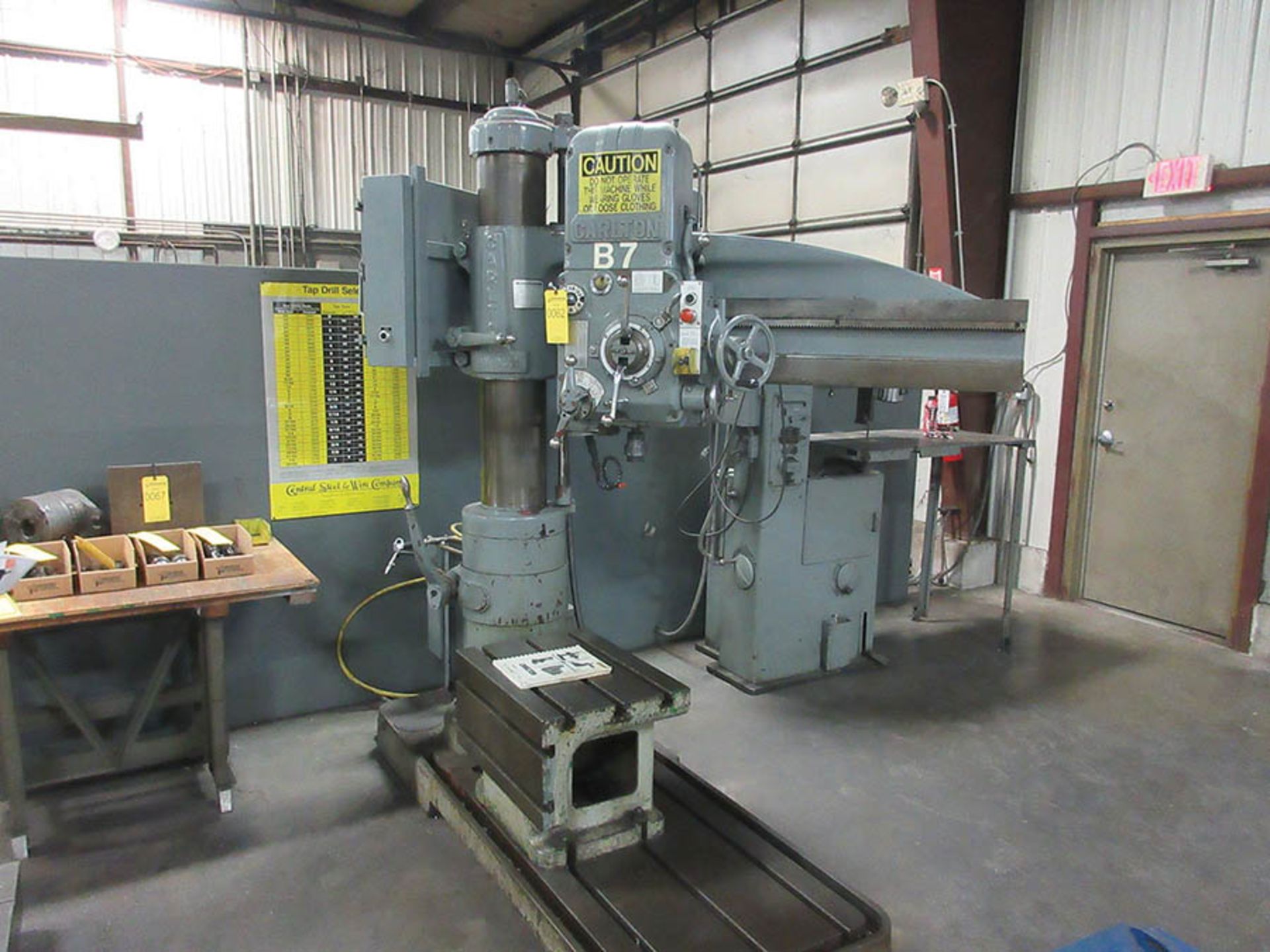 CARLTON 4' X 9'' RADIAL ARM DRILL, MODEL OA-4-FT-9-IN, 5-HP, S/N OA-1400