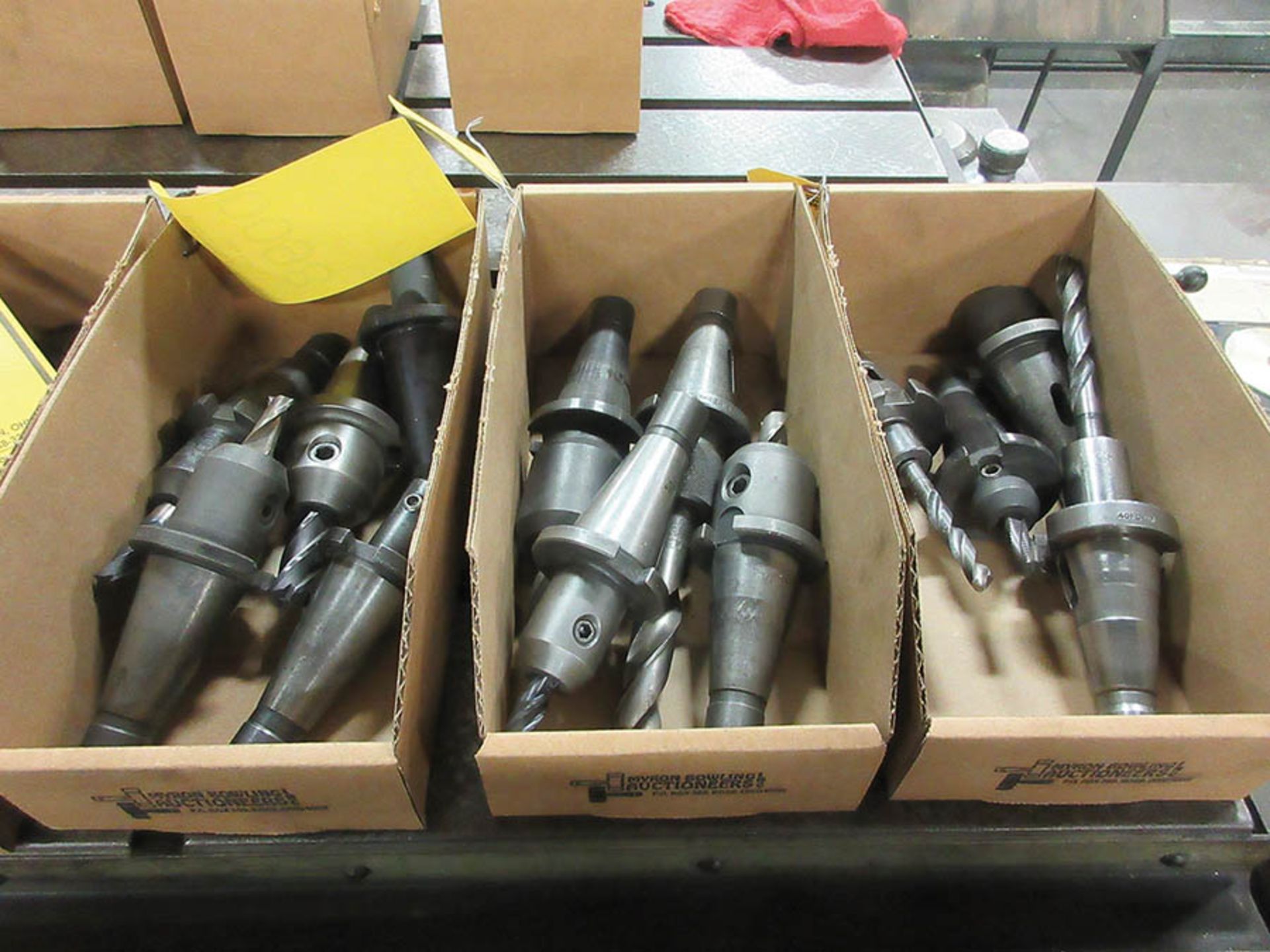 (13) ASSORTED 40 TAPER TOOL HOLDERS, SOME W/ TOOLING